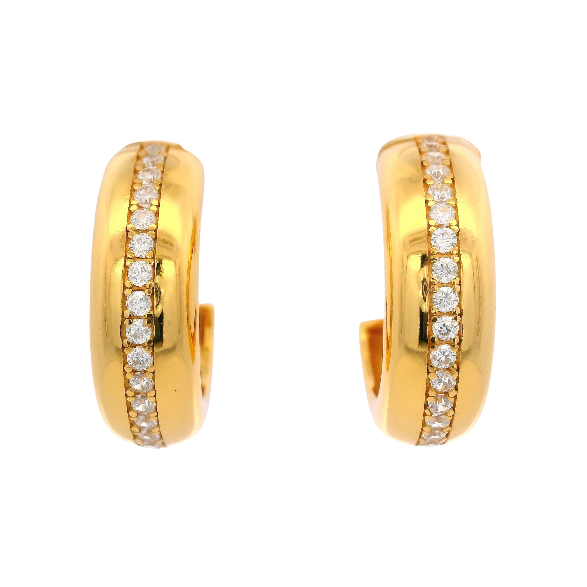 925YG CHUNKY LINE HOOPS CZ