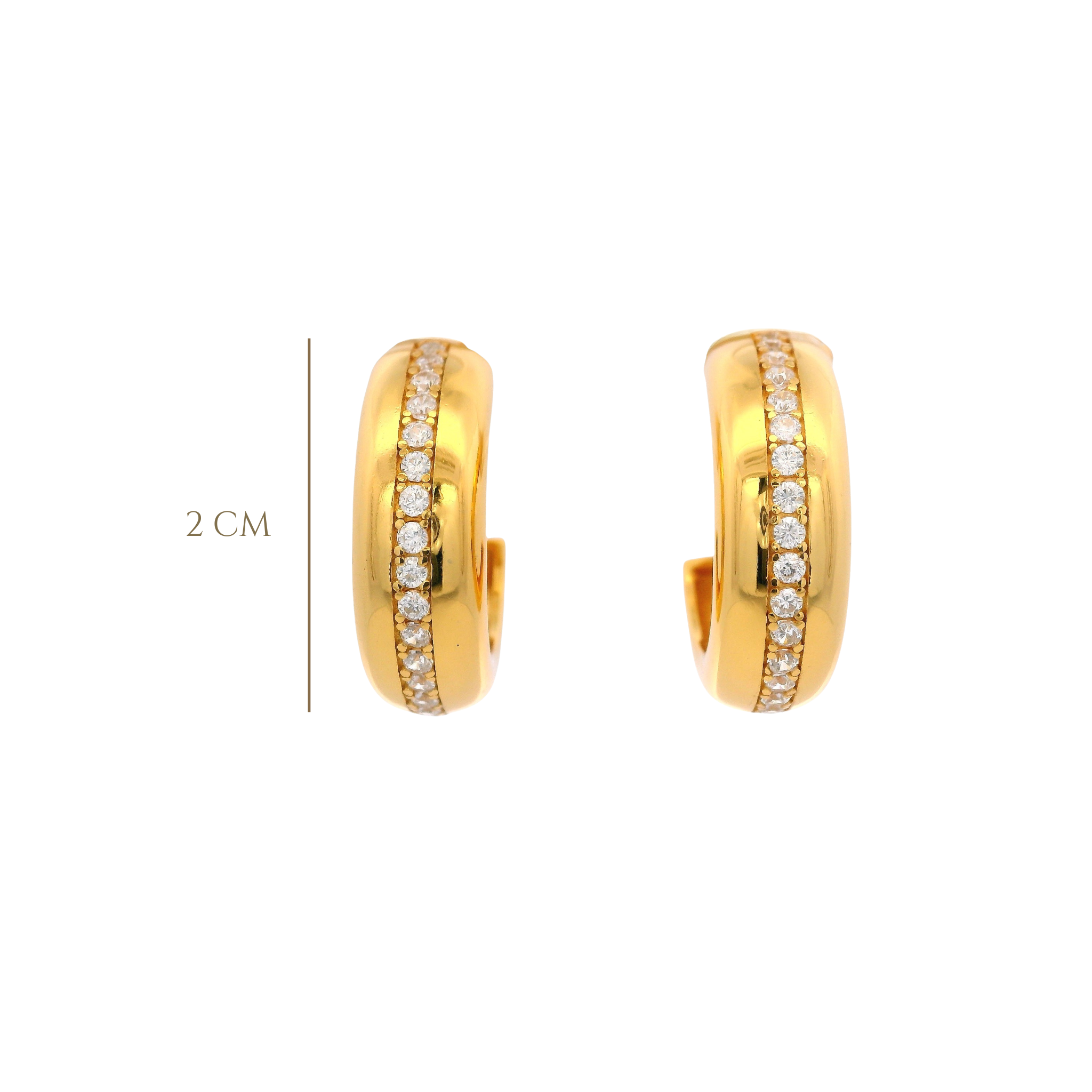 925YG CHUNKY LINE HOOPS CZ