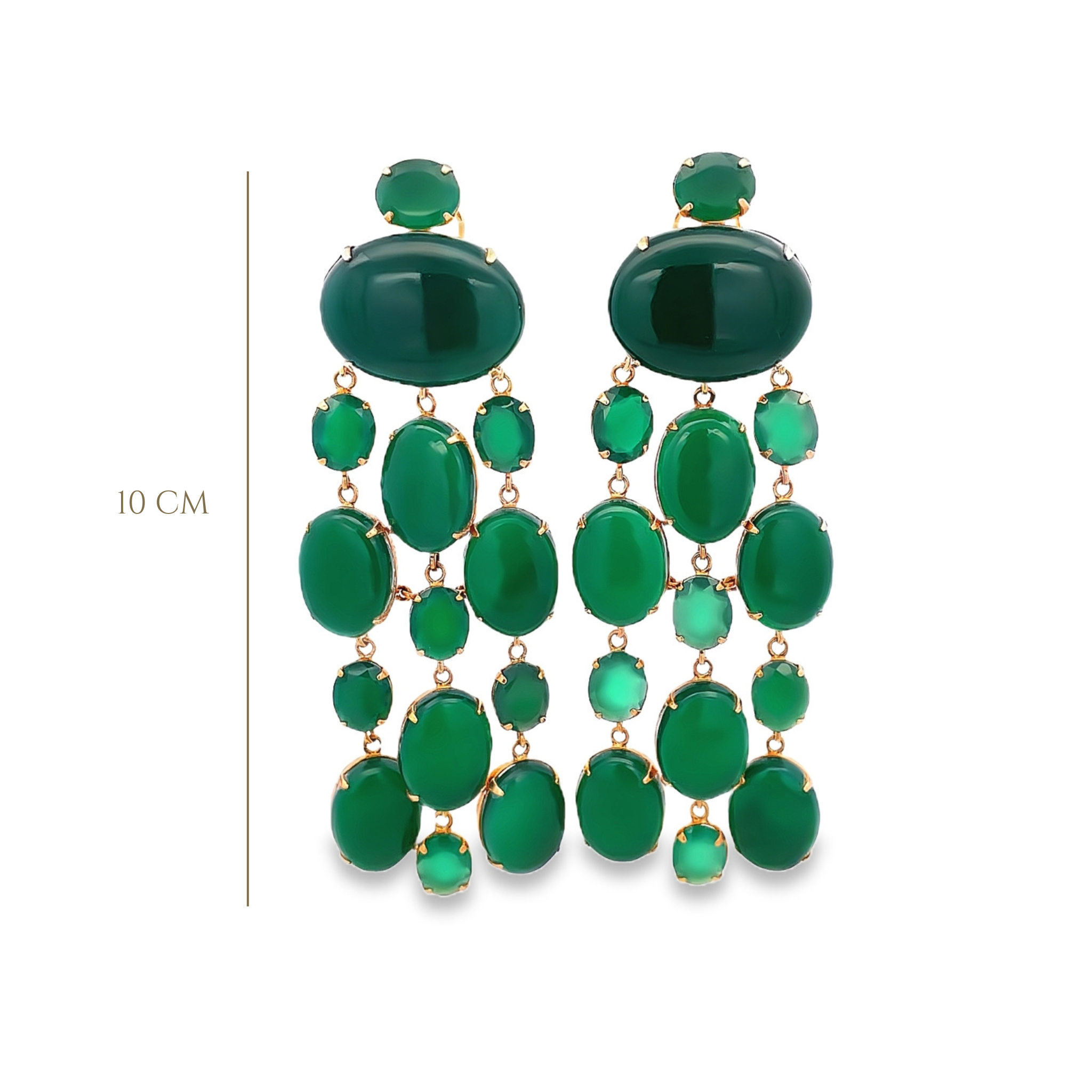 EARRINGS SET WITH CABACHON LONG OF CASCADE