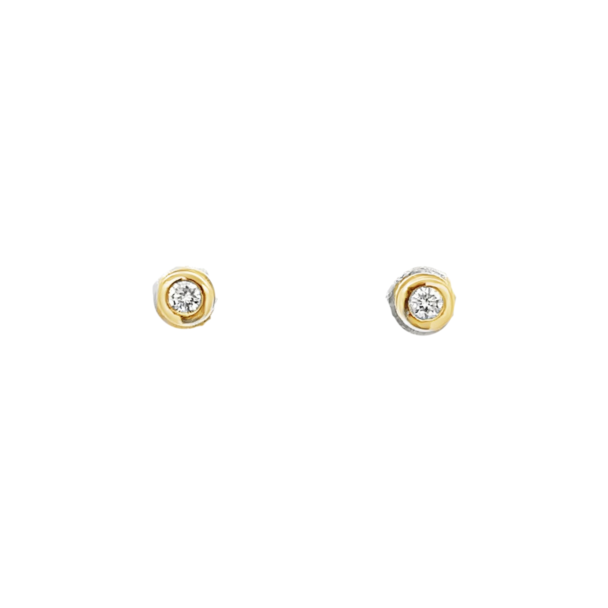 D0.10CT 14KY BEZEL SETTING ROUND DIAMOND STUDS EARRINGS