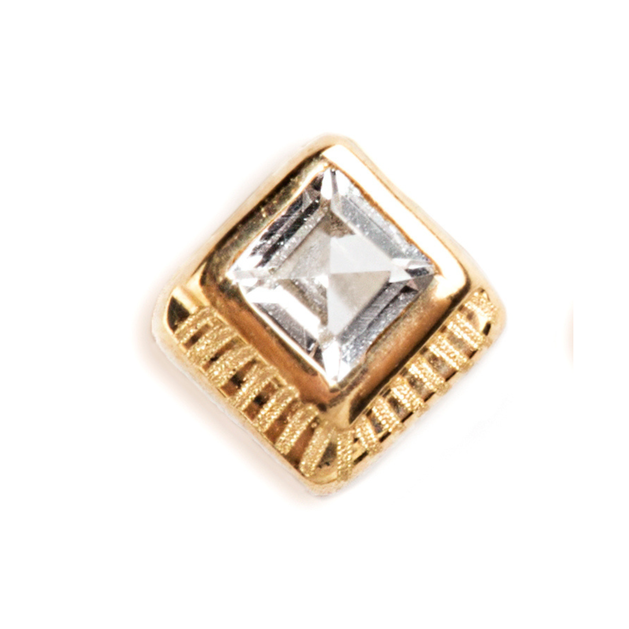SINGLE PIERCING TOPAZ 14KT YELLOW GOLD