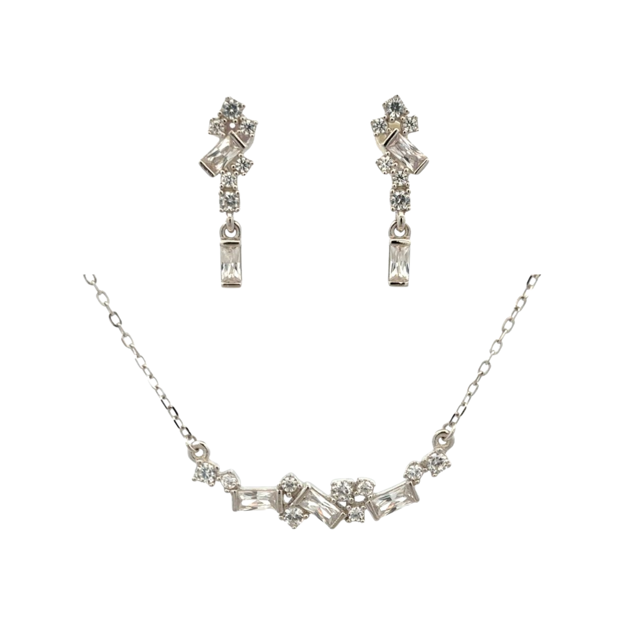 925SS CLUSTER MULTI SHAPE CZ SET