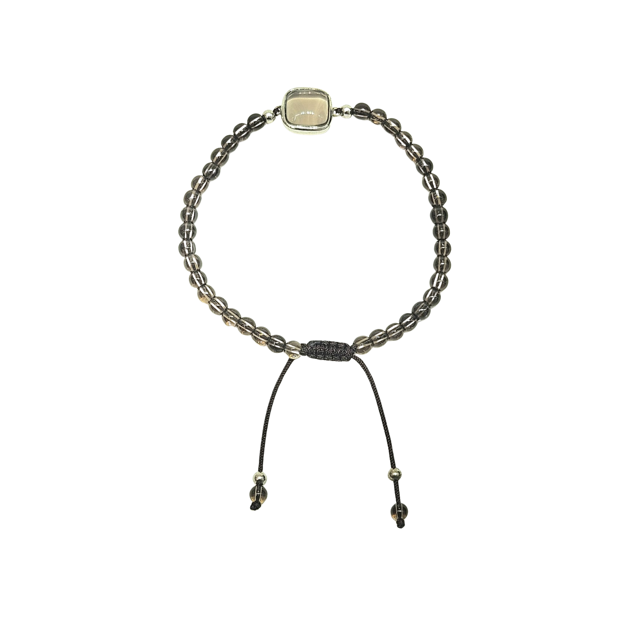 BRACELET 925 GOLD SMOKY OBSIDIAN