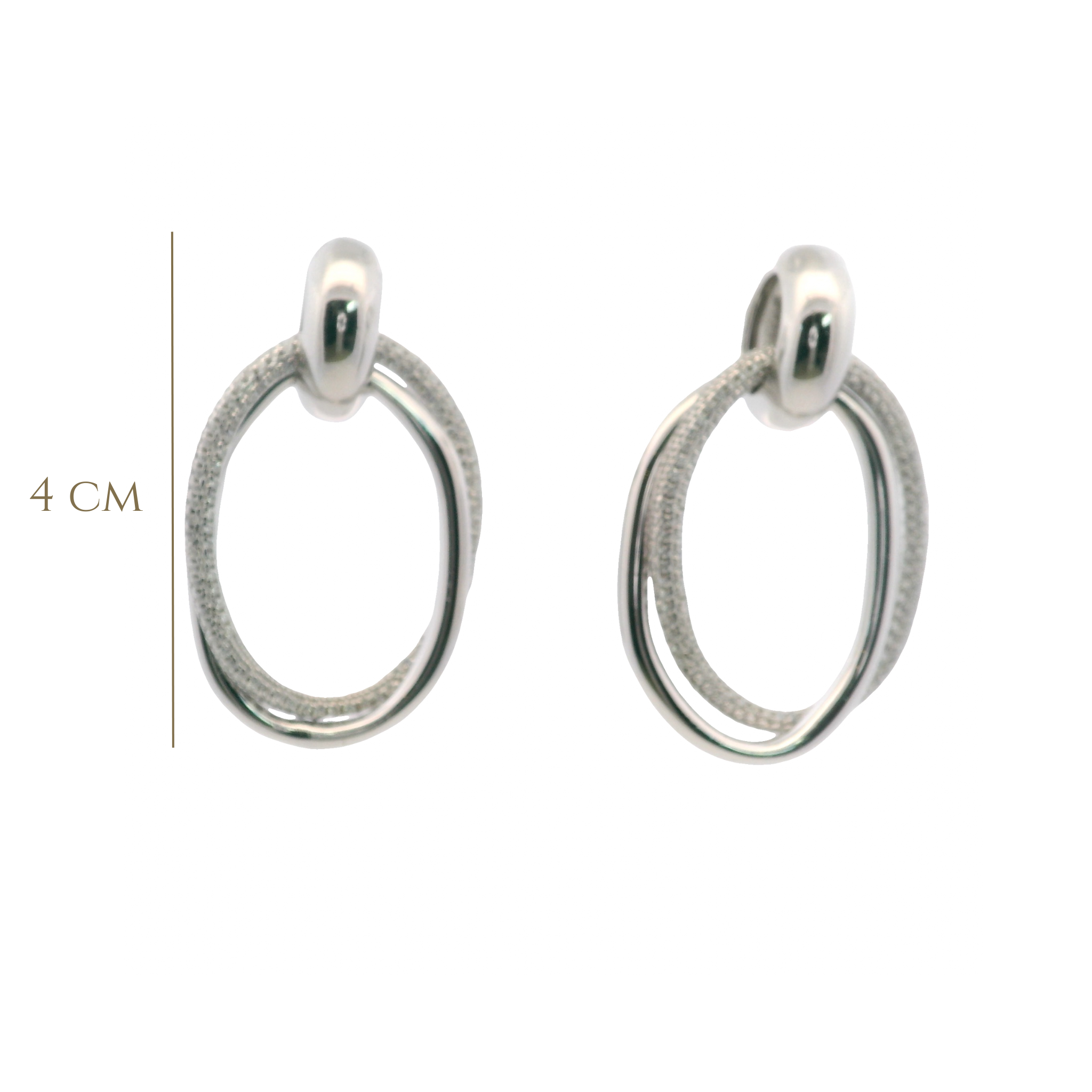 925SL DOUBLE INTERLOCKED CIRCLE EARRINGS