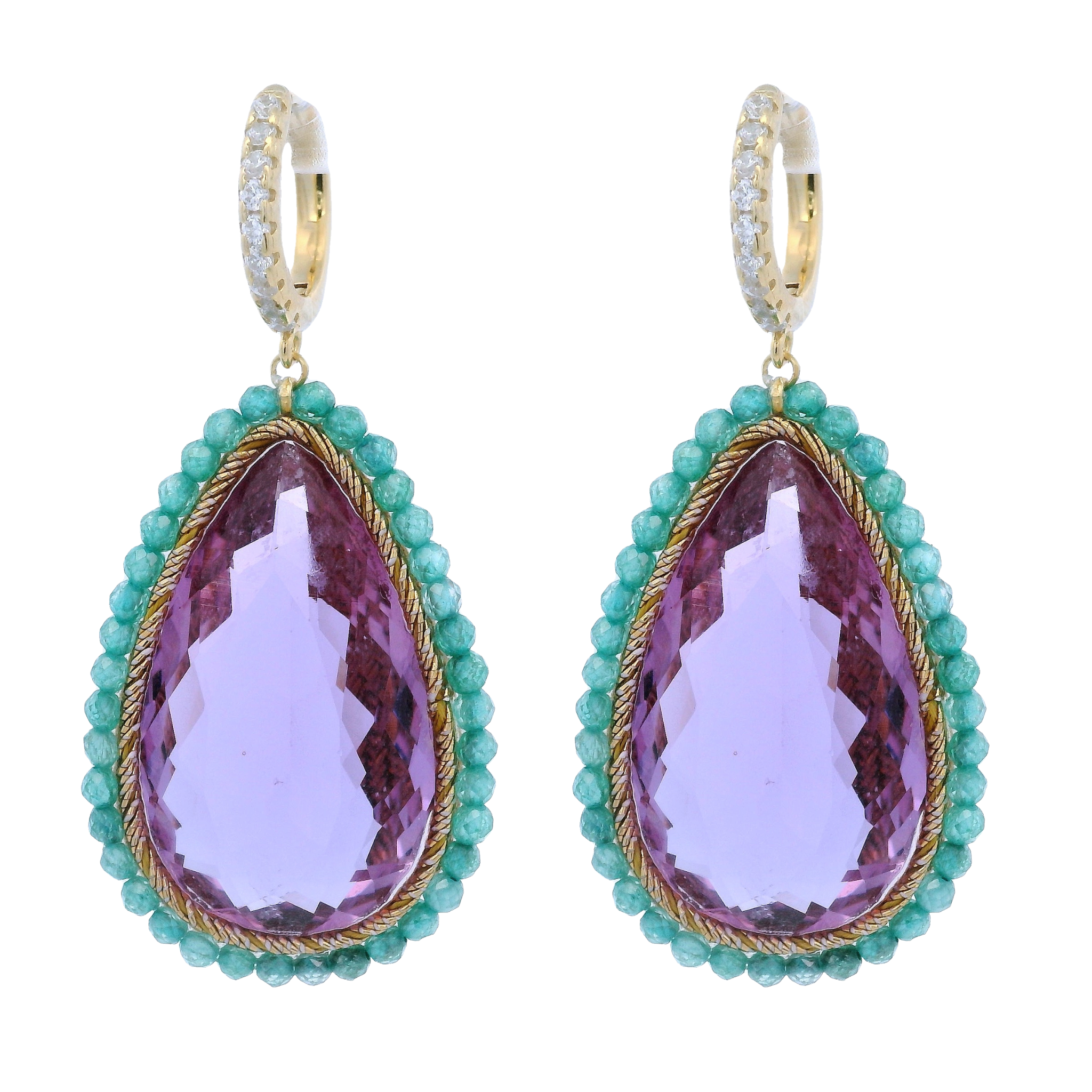925GG FLAT LILLA ZIRNI VERDE EARRINGS