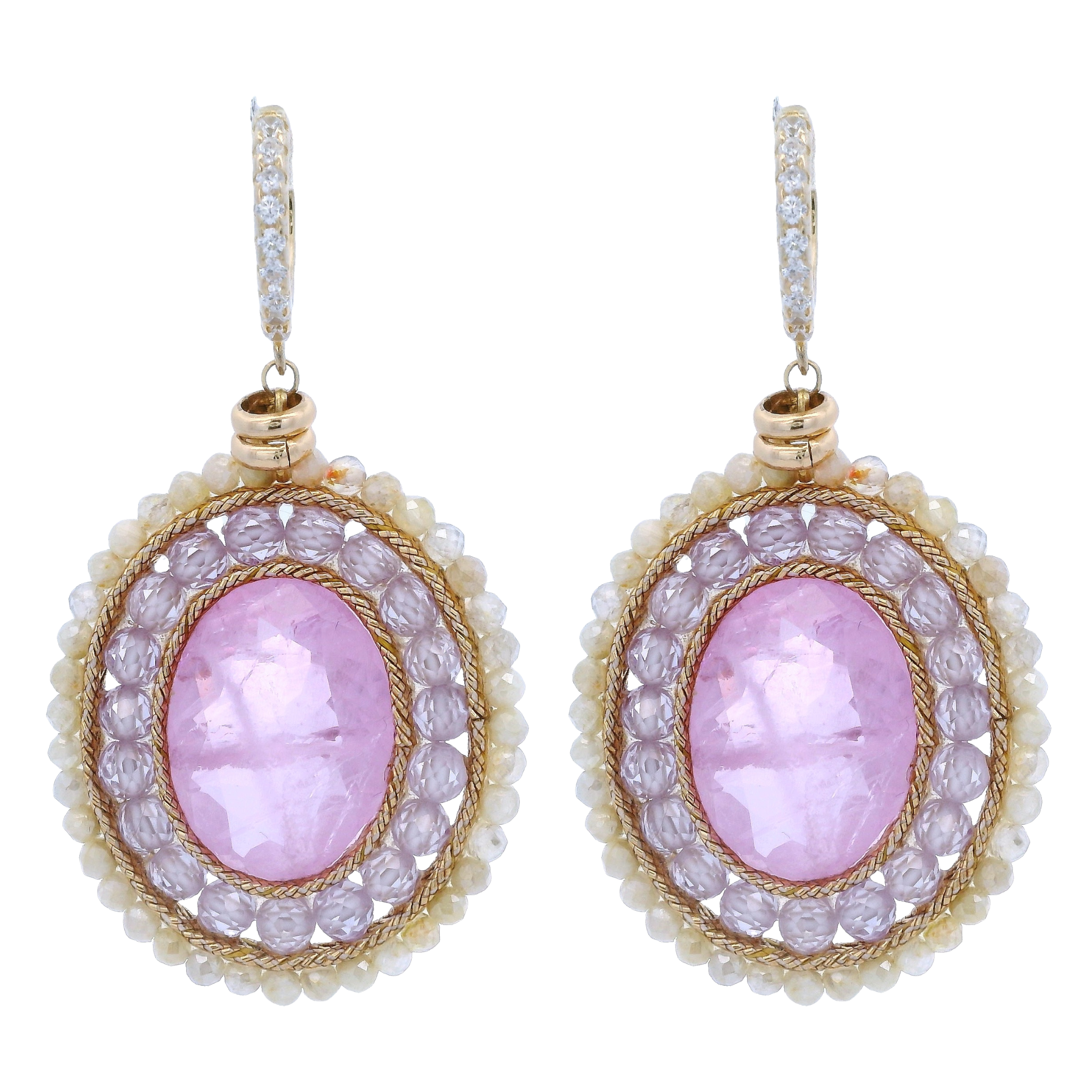 925GG FLAT LILLA ZIRNI GIALLI EARRINGS