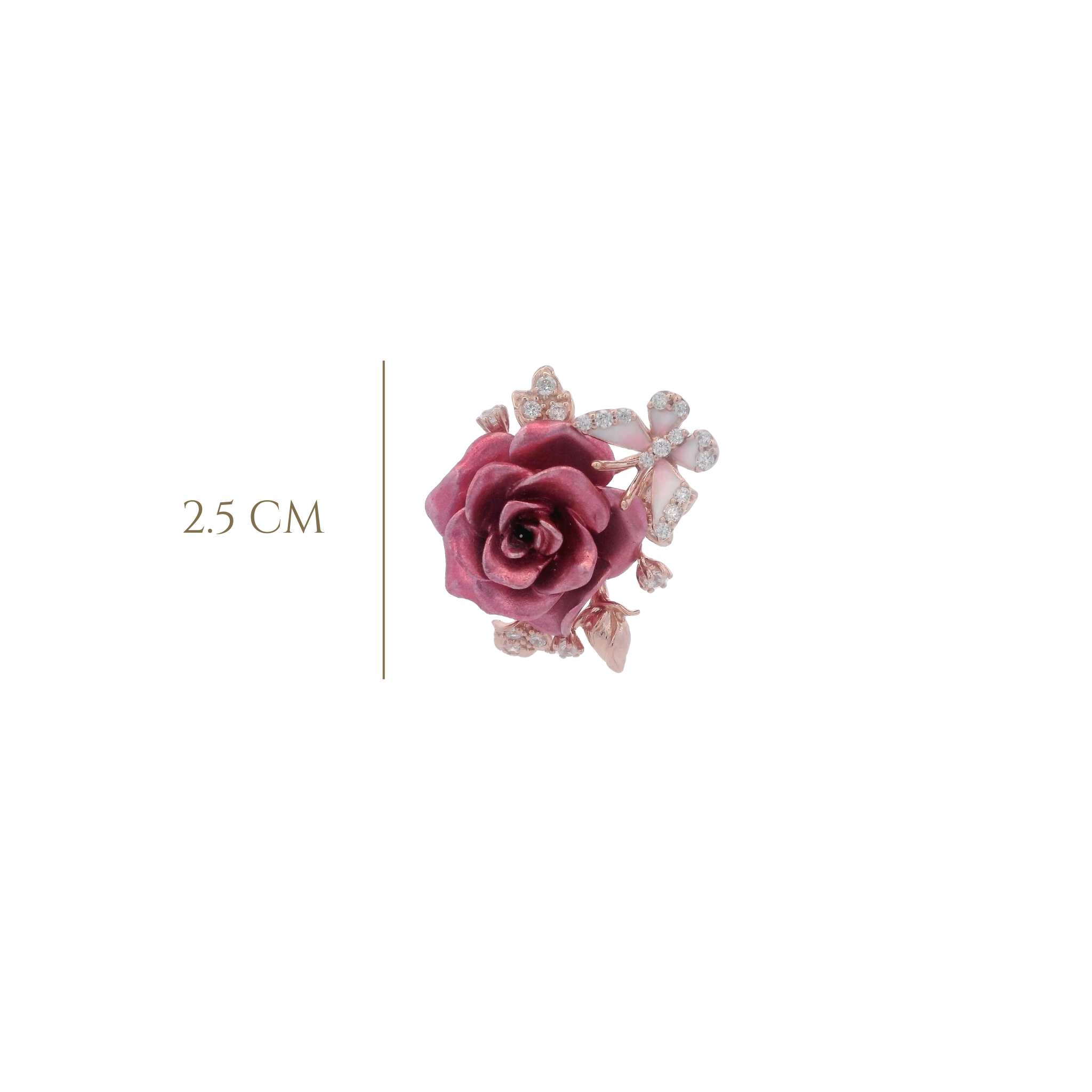 925RG BIG FLOWER PINK AND BUTTERFLY PENDANT