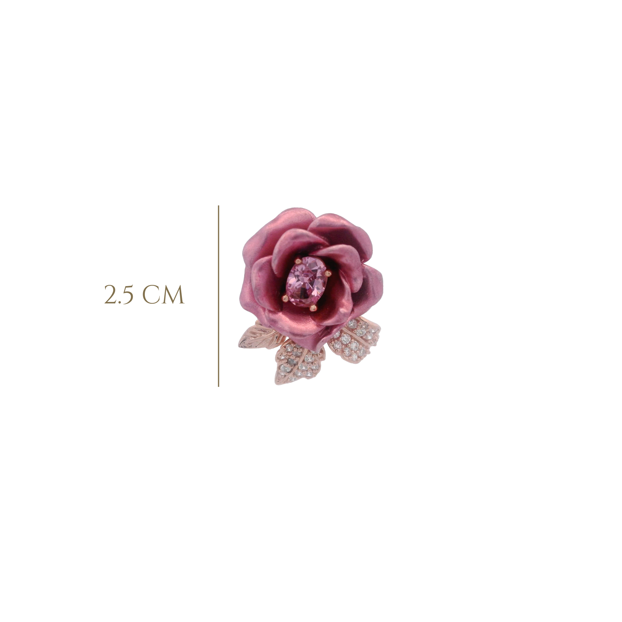 925RG BIG FLOWER PINK CENTER CZ PINK PENDANT