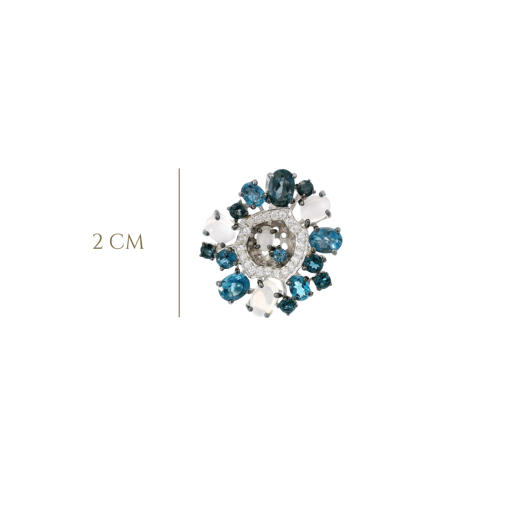 925SL CIRCLE LONDON TOPAZ MOONSTONE PENDANT