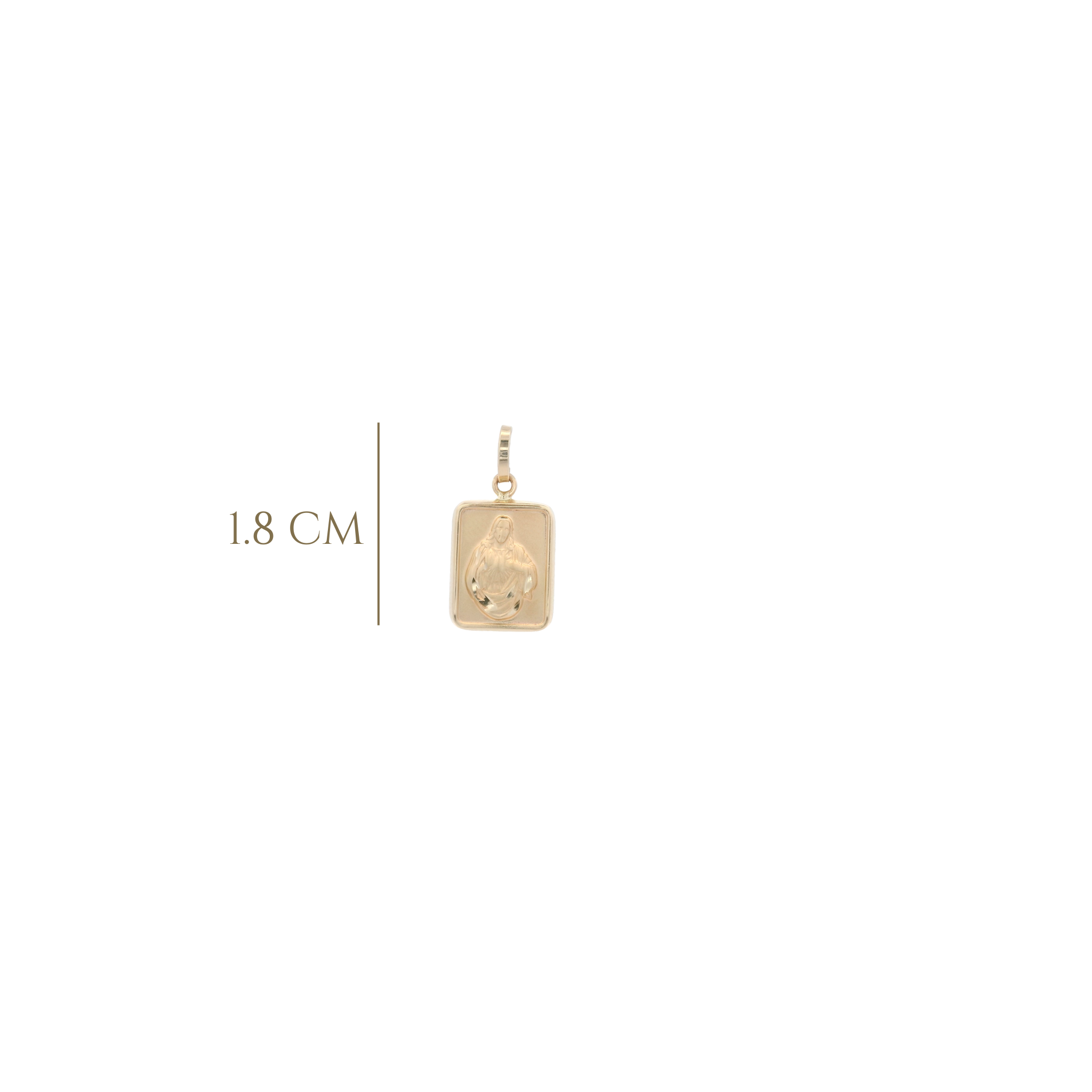 14KY SQUARE VIRGIN OF CARMEN 11MM MEDAL