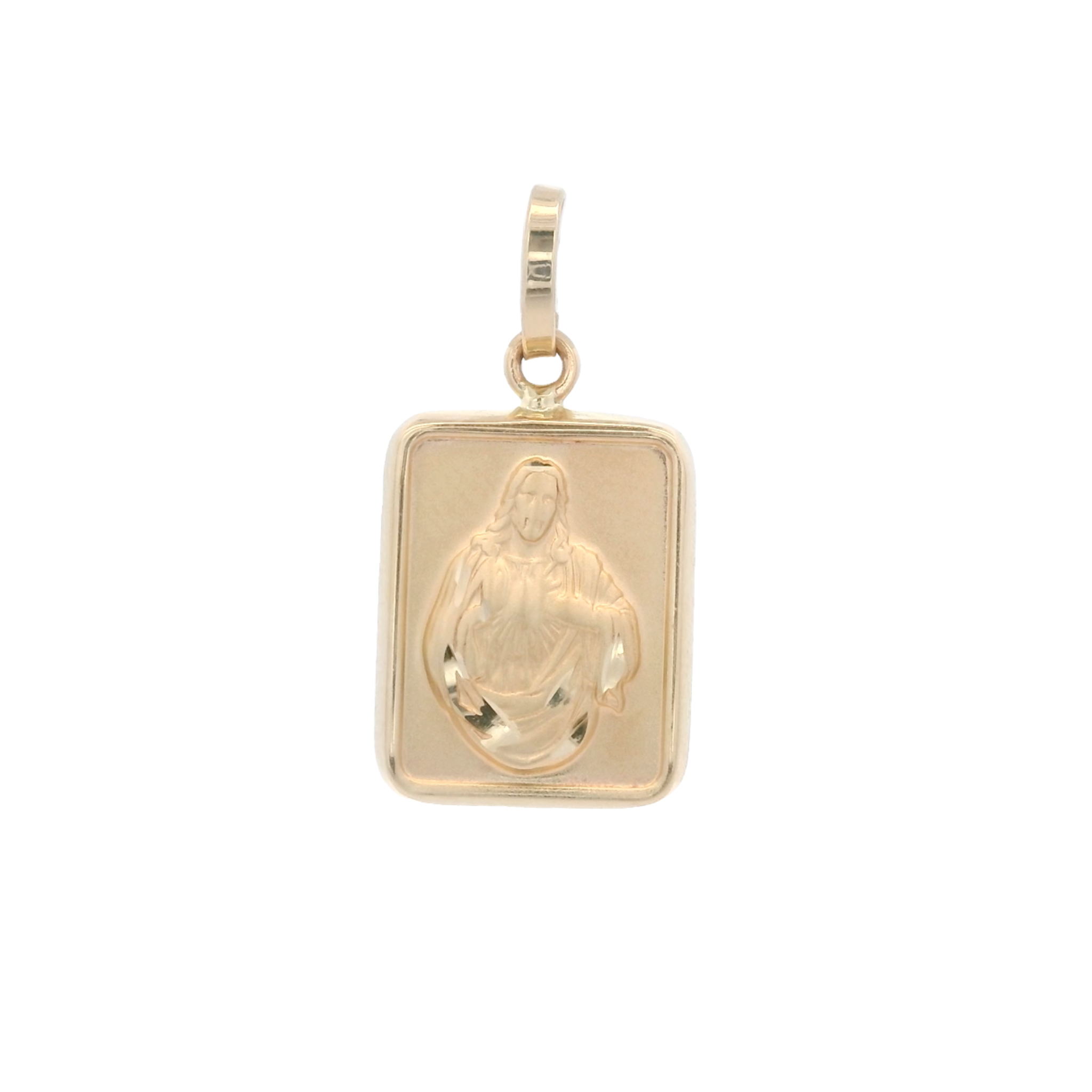 14KY SQUARE VIRGIN OF CARMEN 11MM MEDAL