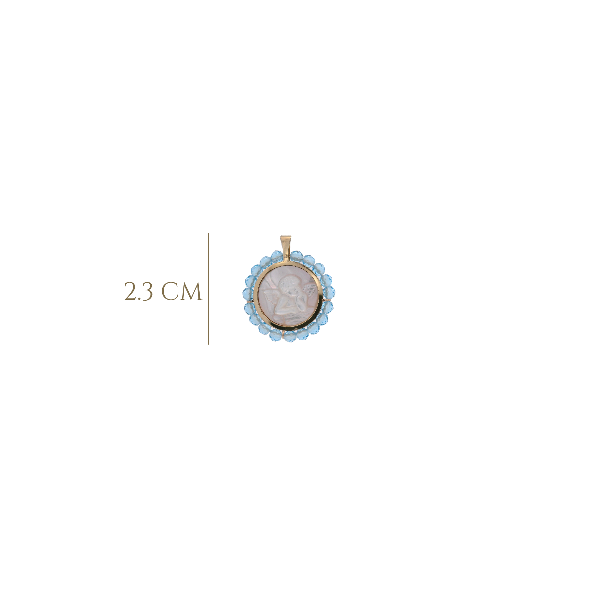 14KY GUARDIAN ANGEL BLUE 22.5MM MEDAL