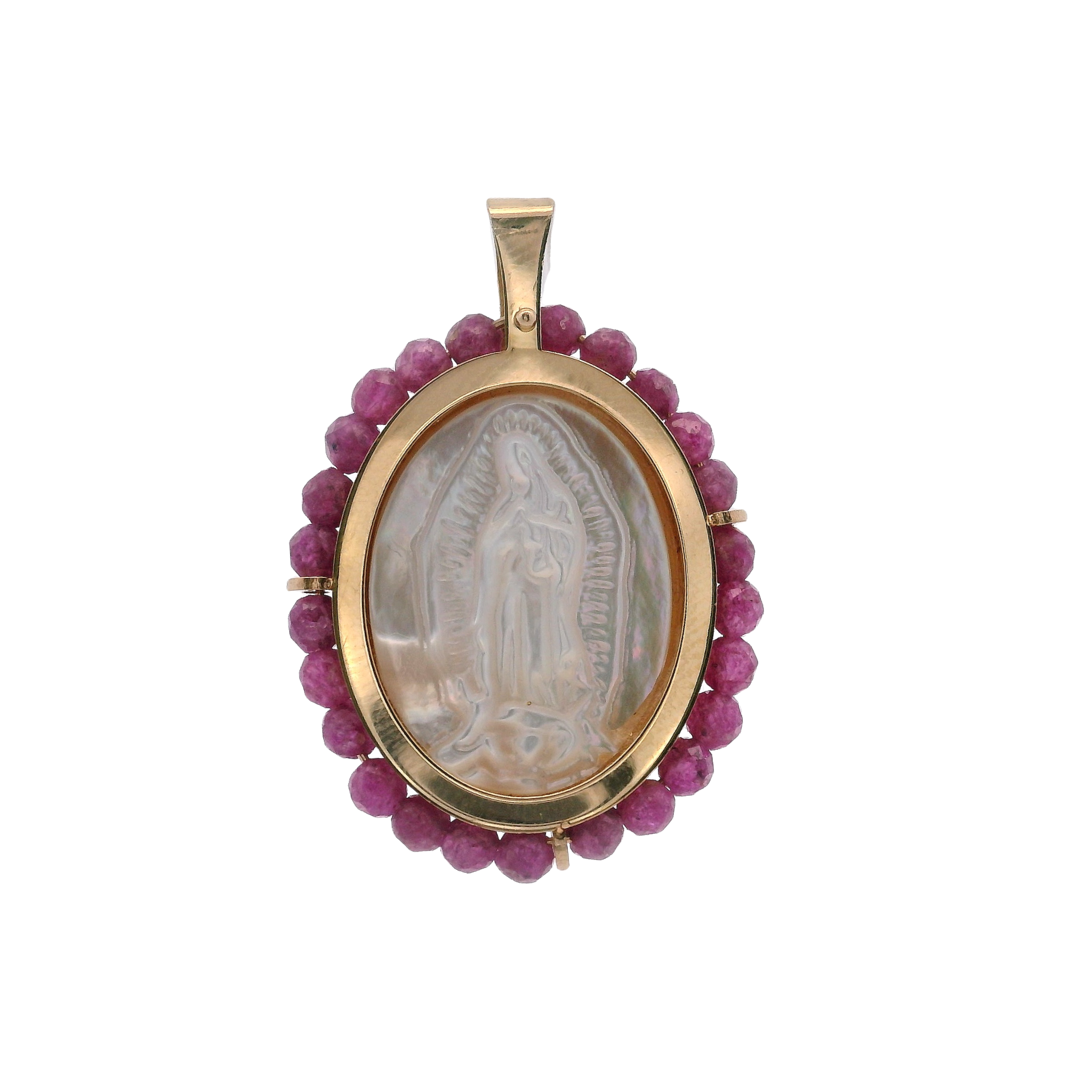 14KY VIRGIN OF GUADALUPE OVAL PURPLE MEDAL