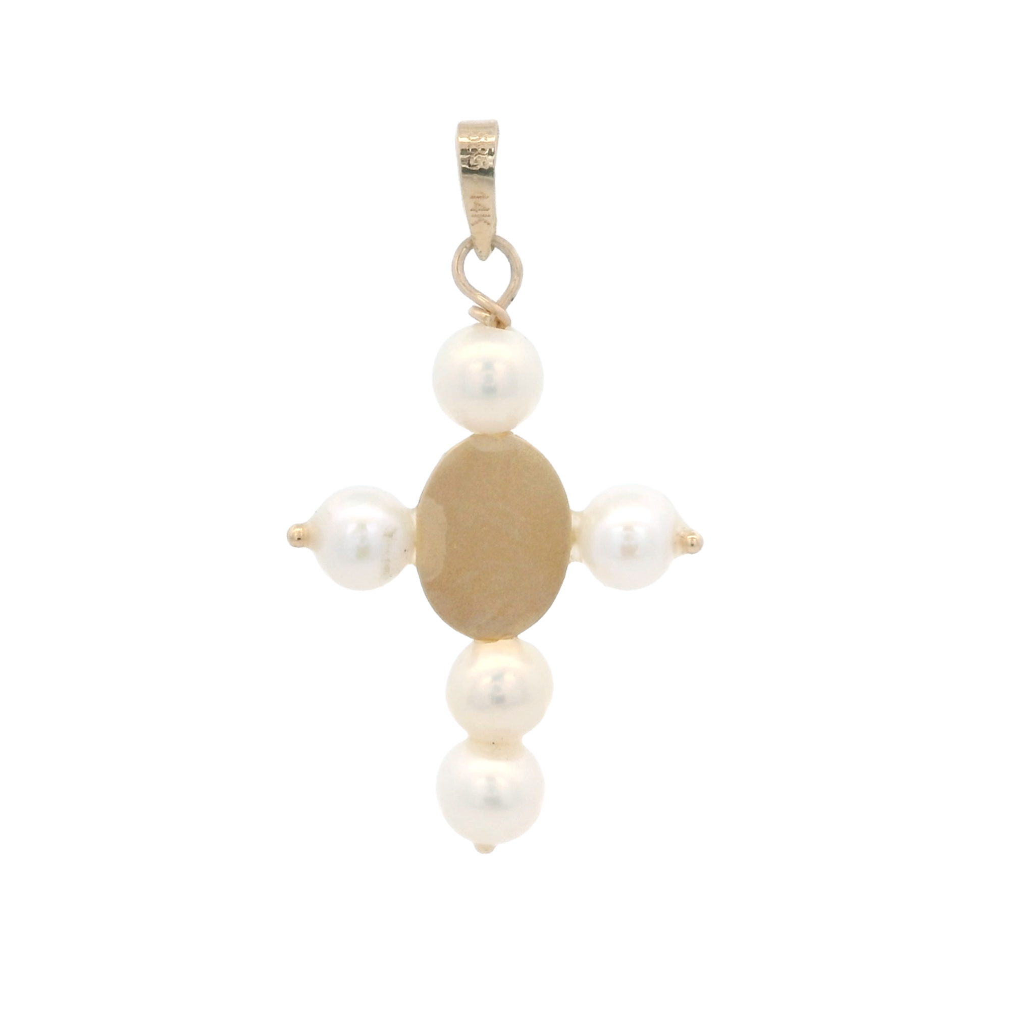 14KY CROSS OF PEARL WITH VIRGIN GUADALUPE PENDANT