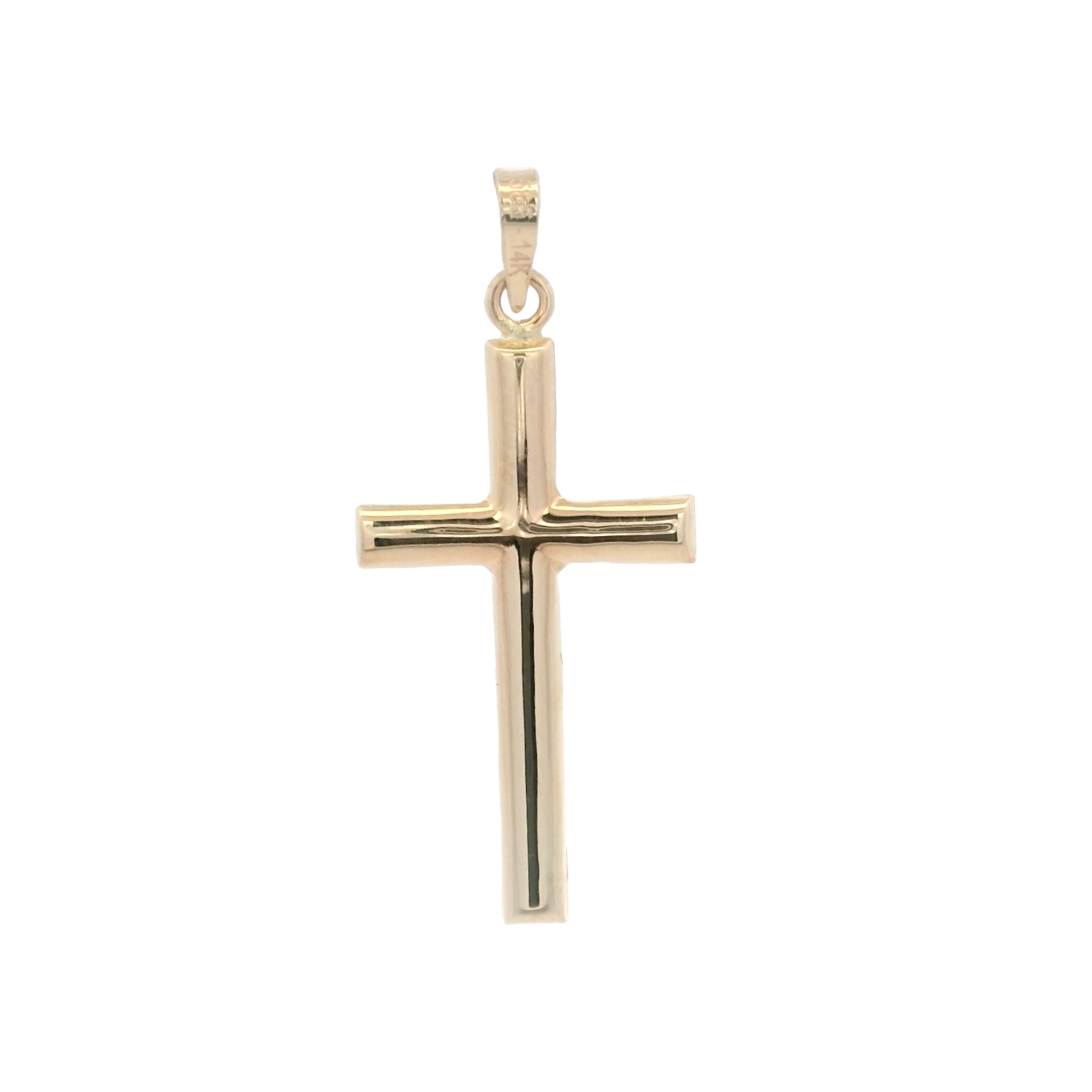 14KY FLAT CROSS 12.5X22MM PENDANT
