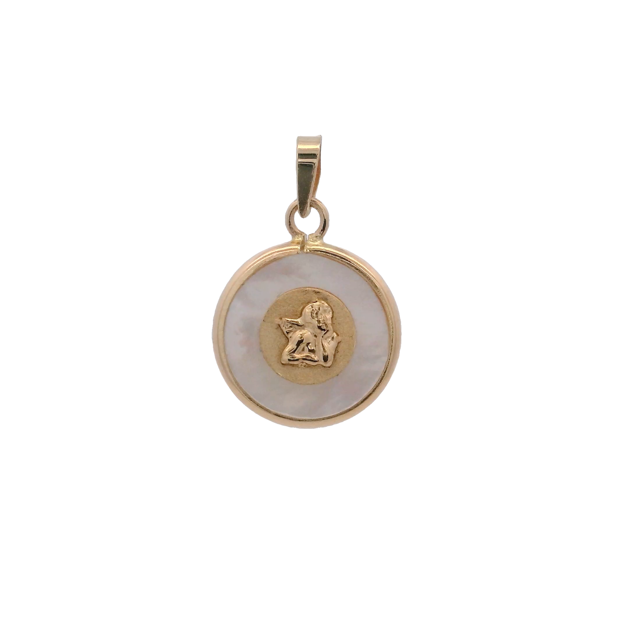 14KY GUARDIAN ANGEL 10.5MM MEDAL