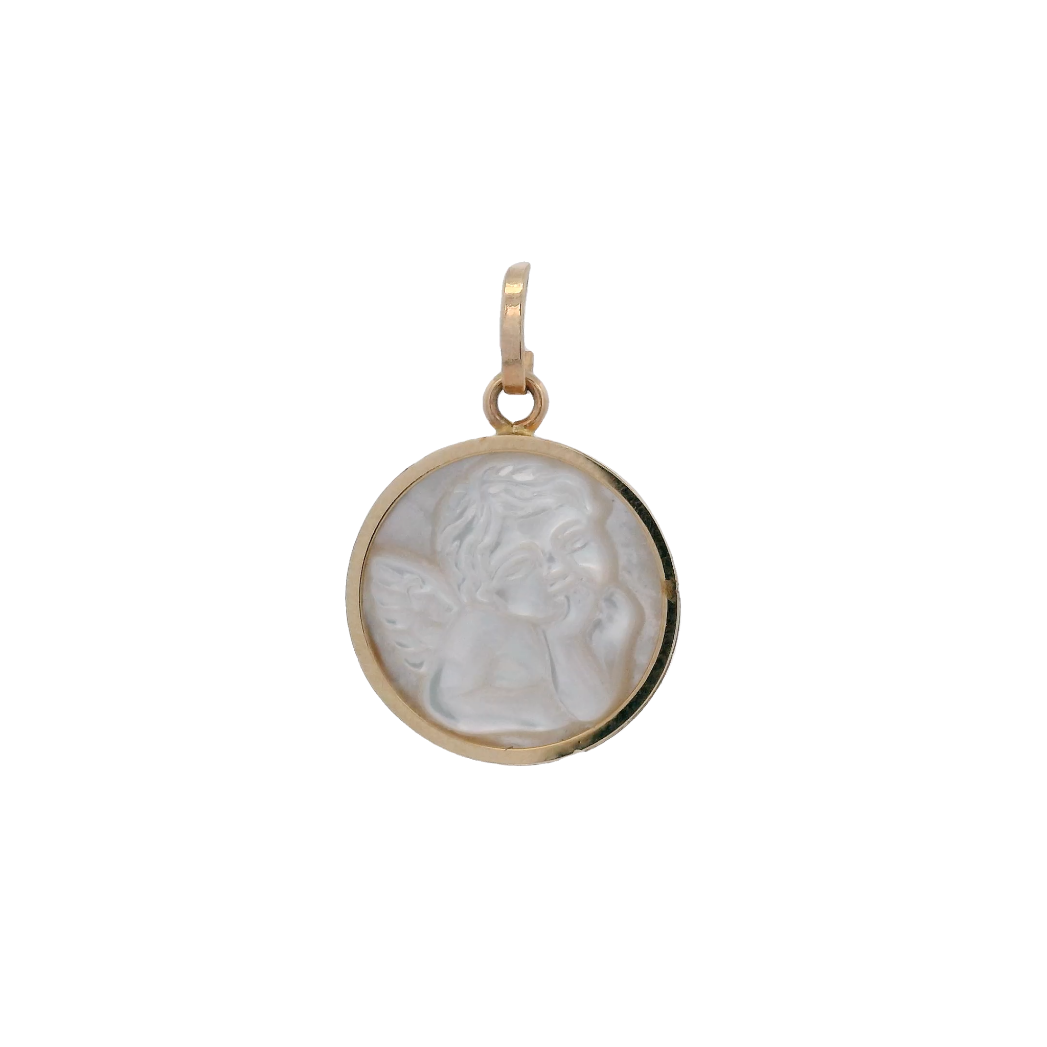 14KY GUARDIAN ANGEL 13MM MEDAL