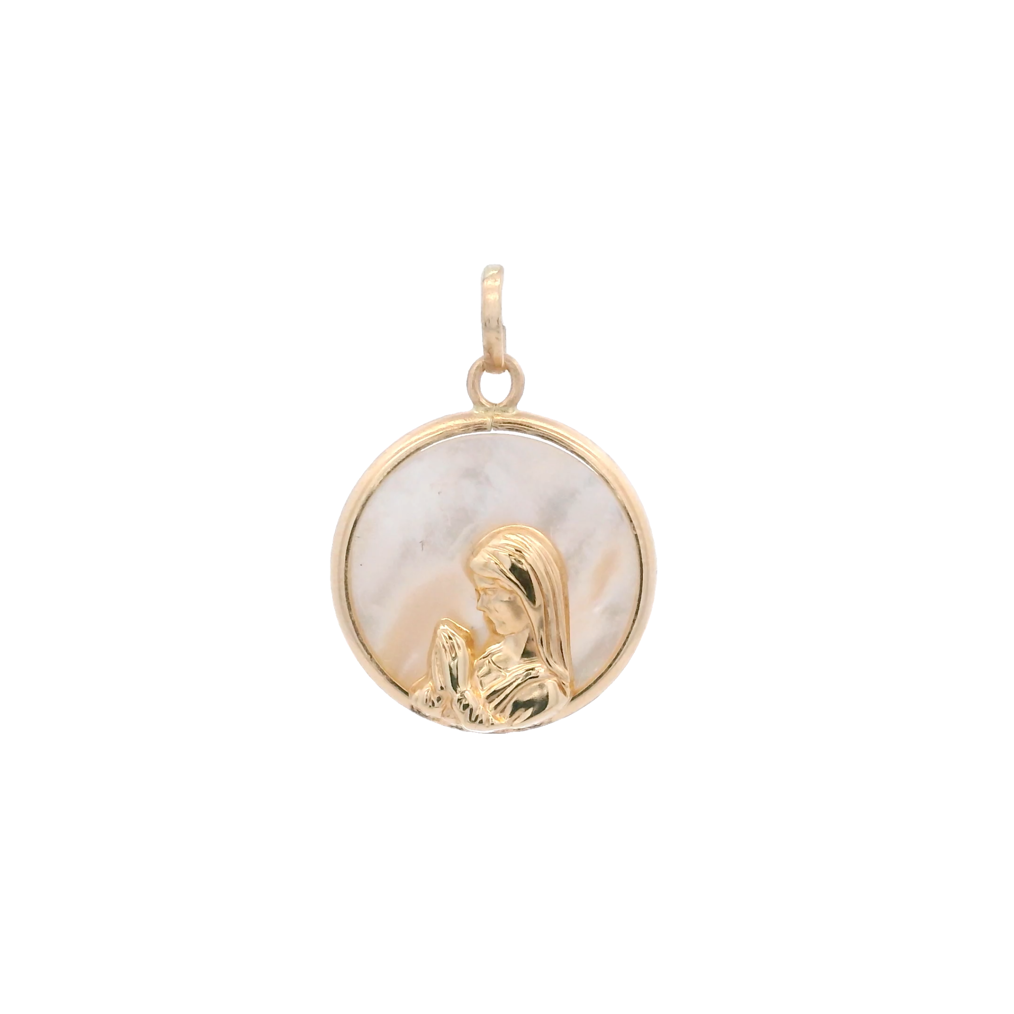 14KY VIRGIN NACAR SHELL 14MM MEDAL
