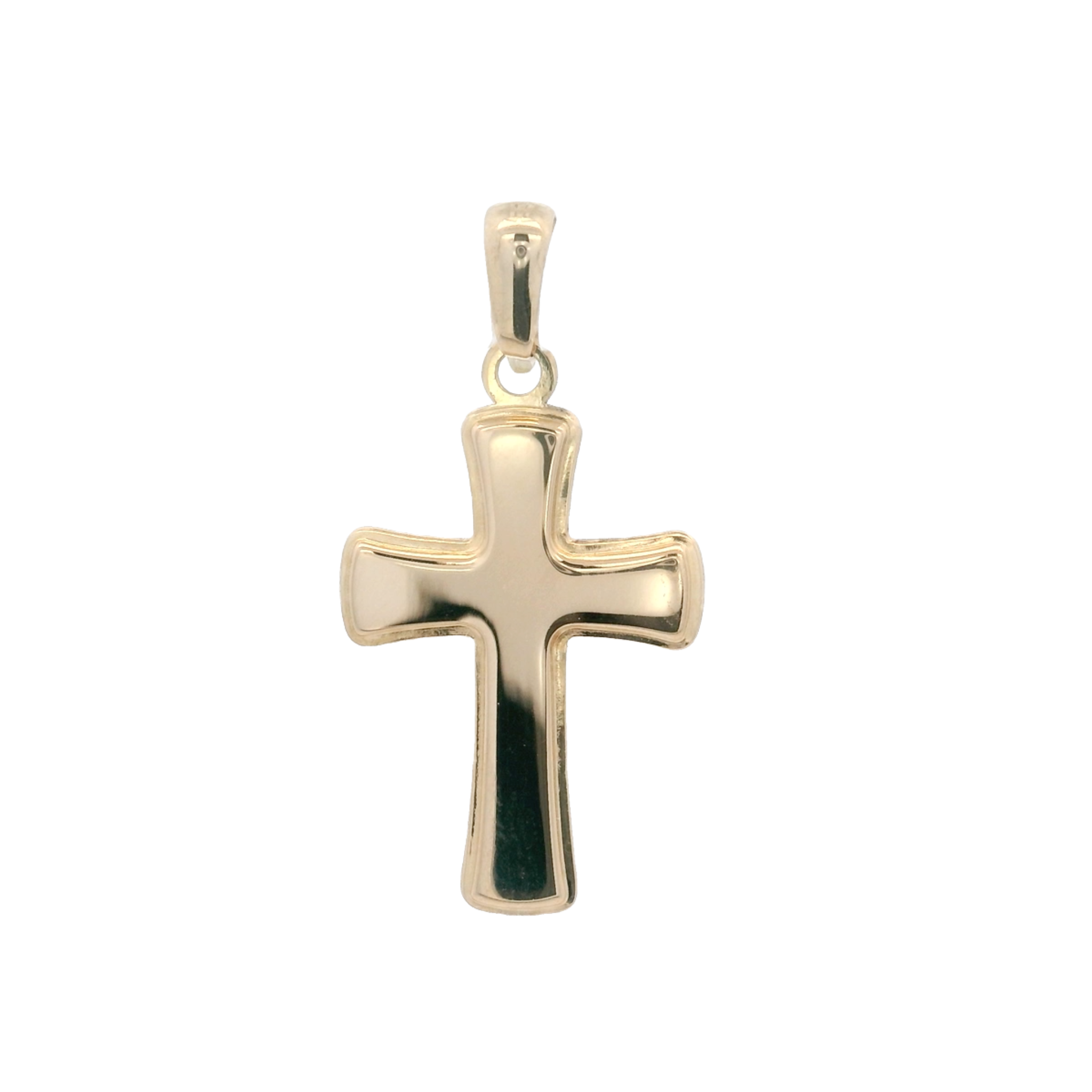 14KY CROSS SQUARE NACAR SHELL 13X18MM PENDANT