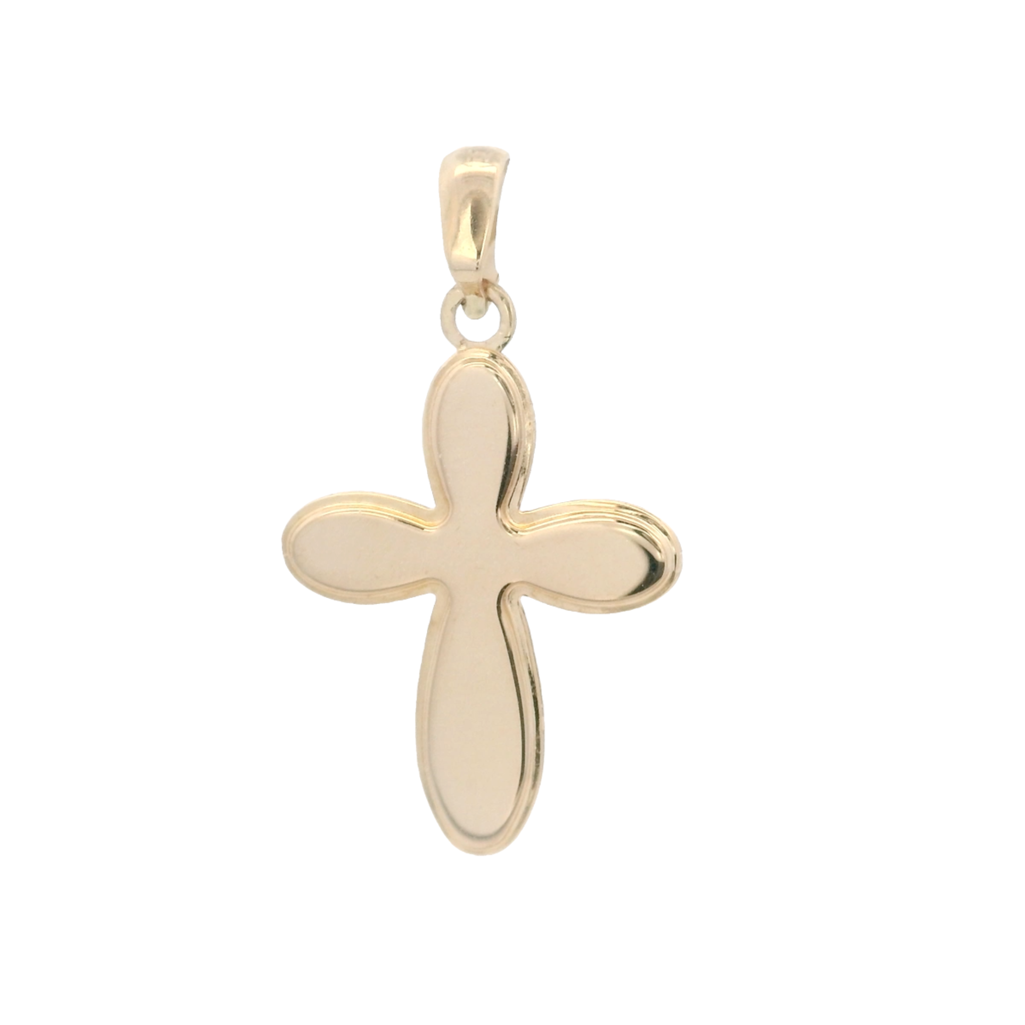 14KY CROSS OVAL NACAR SHELL 14X18MM PENDANT