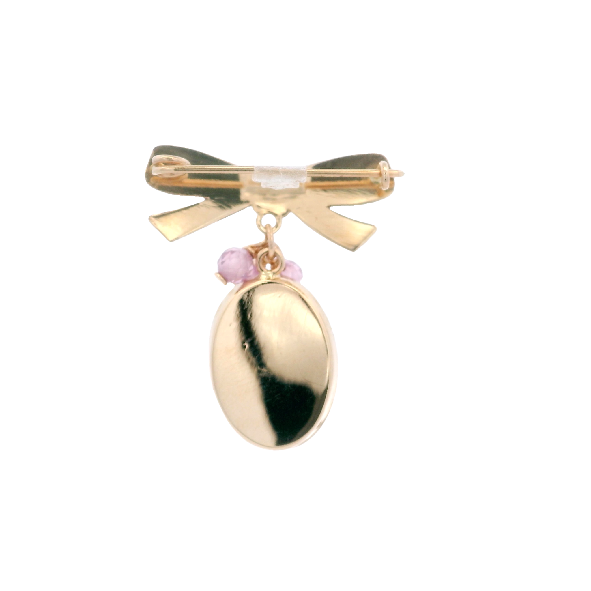 14KY HOOK MIRACULOS VIRGIN WITH RIBBON ENAMEL PINK PIN