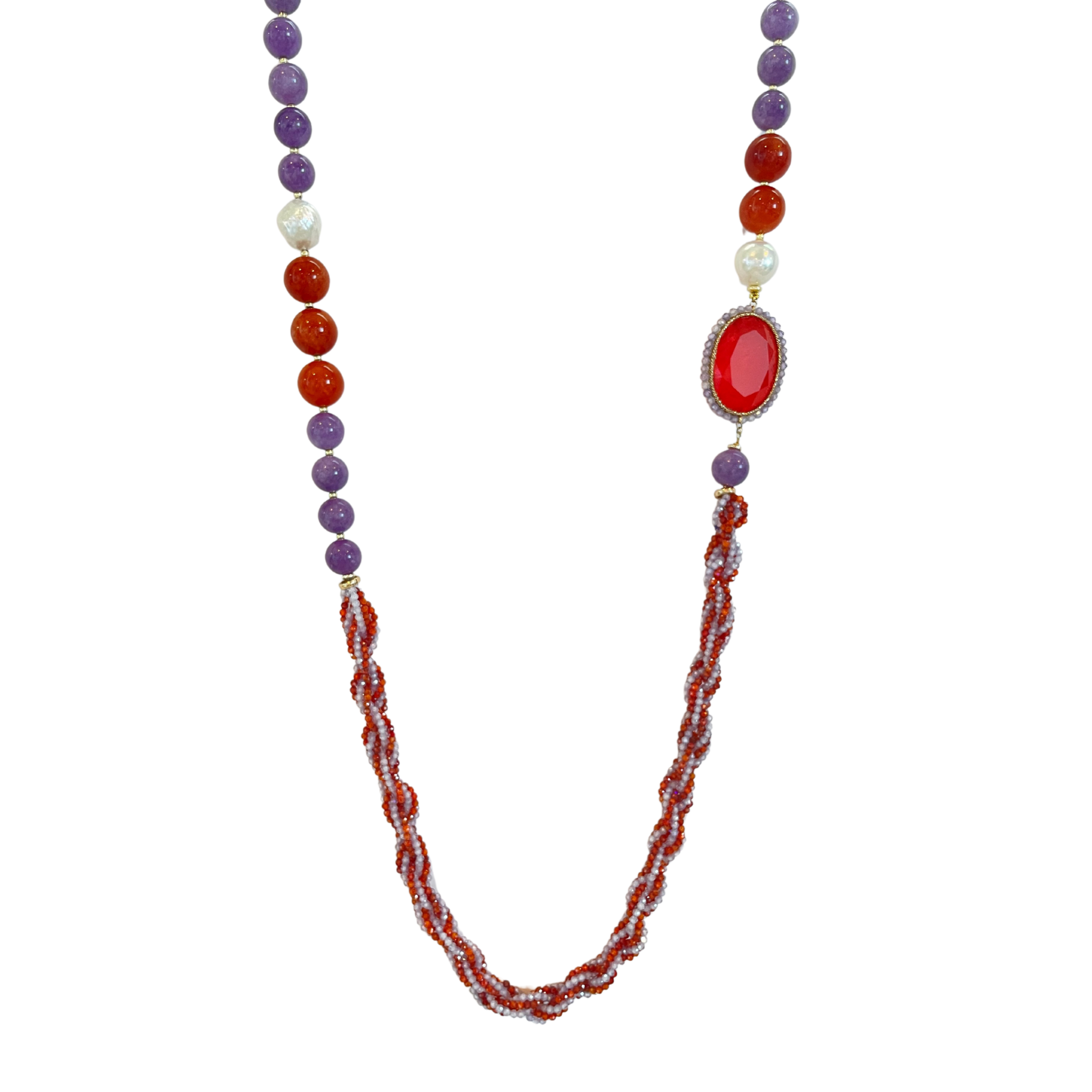 925GG FLAT ZIRNI GIADA PERLE NECKLACE