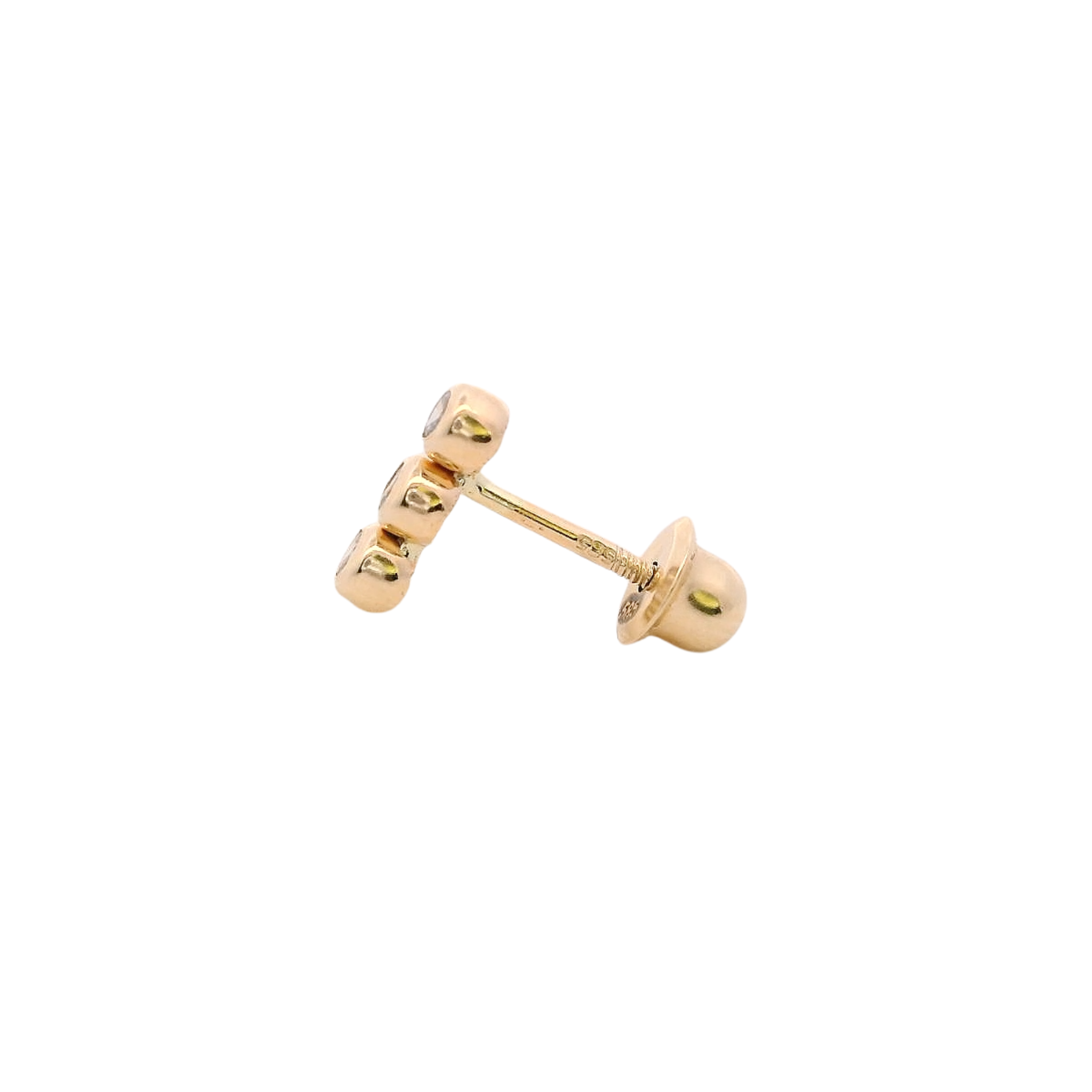 14KY BAR TRIPLE BEZEL PIERCING
