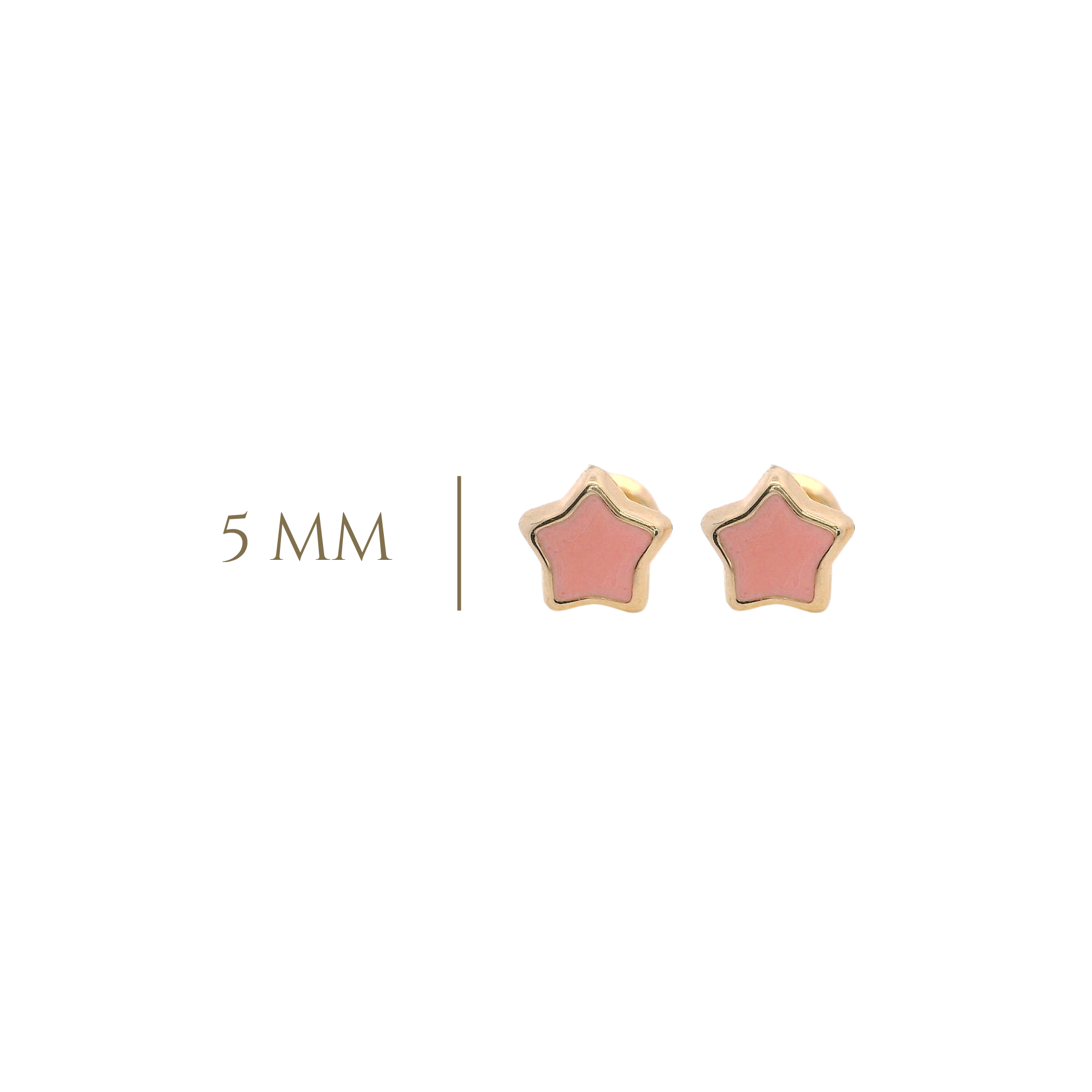 14KY MINI STAR ENAMEL PINK EARRINGS
