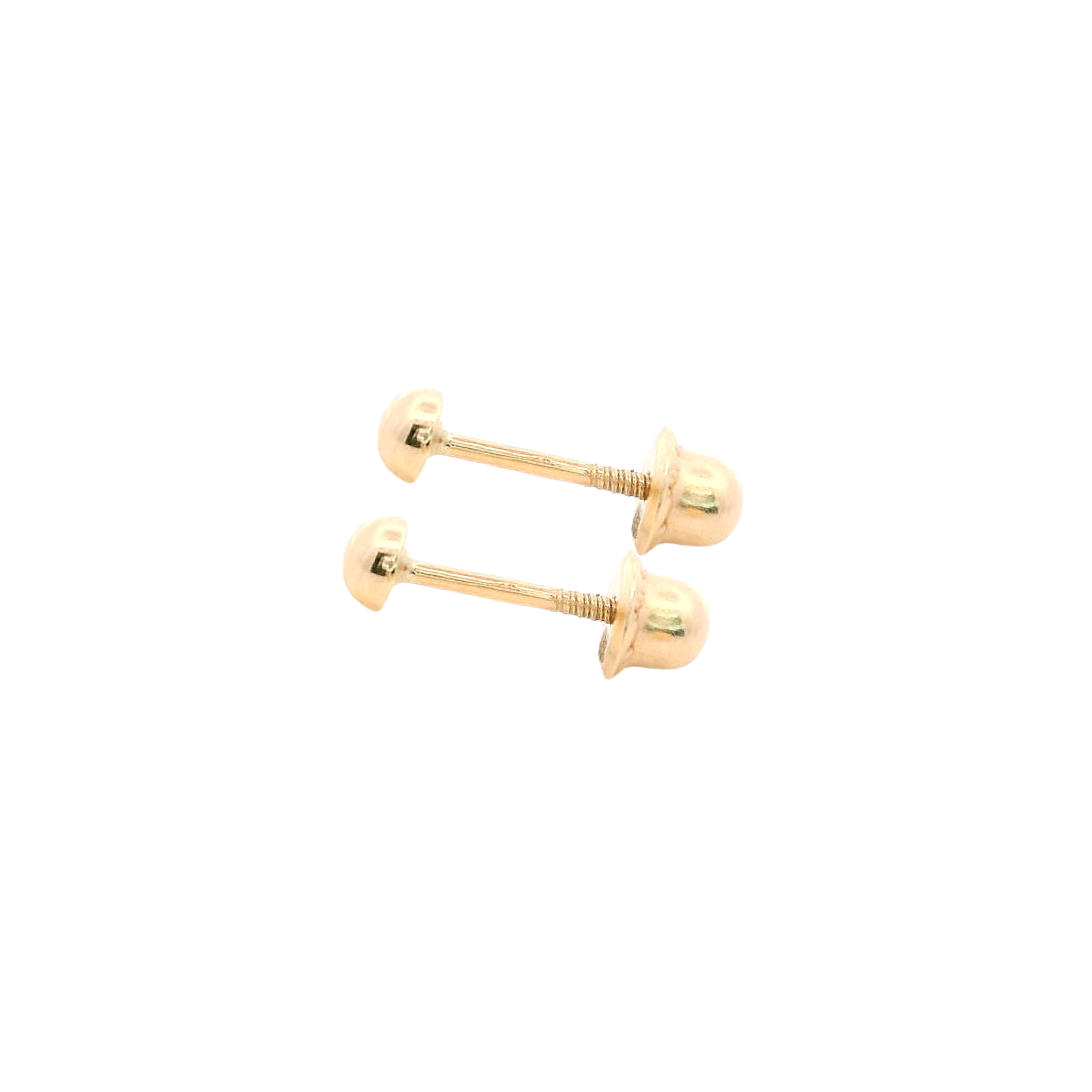 14KY DOME CIRCLE SMOOTH 3MM EARRINGS