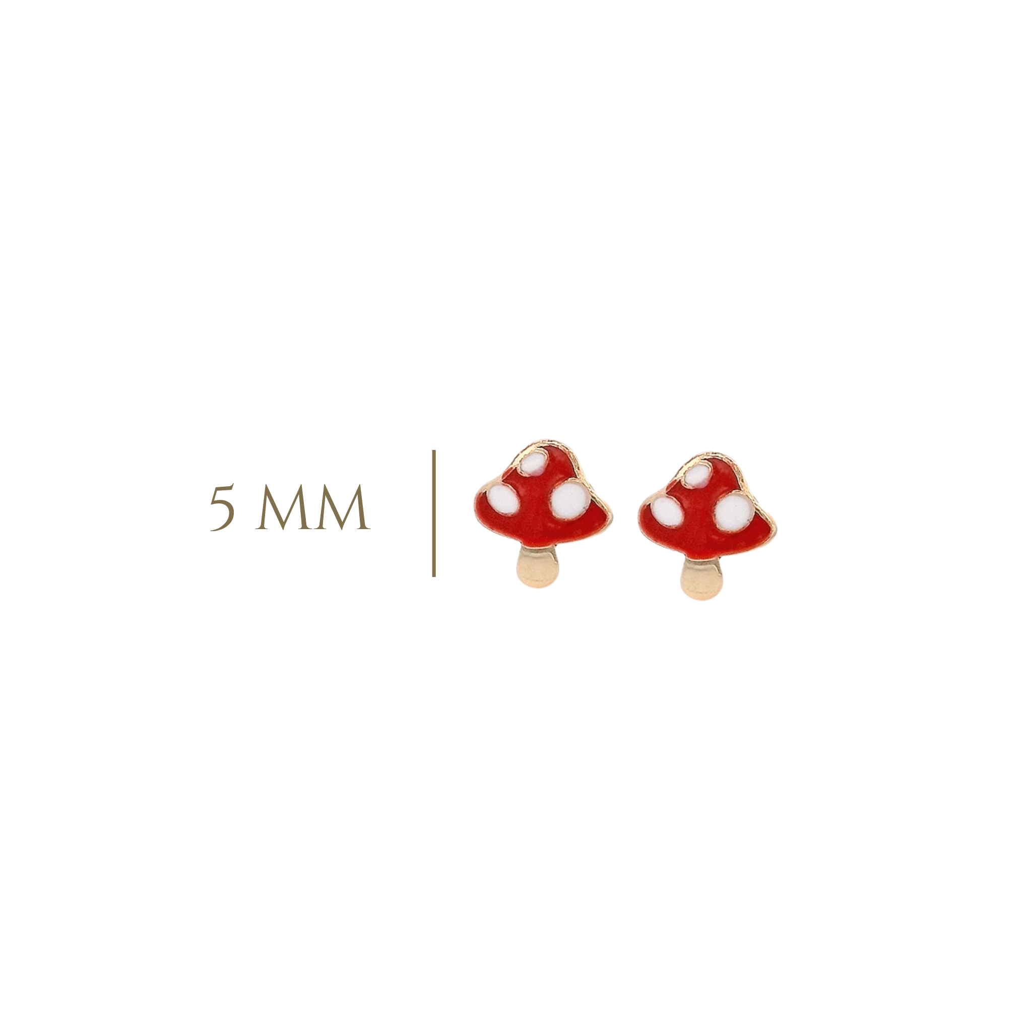 14KY MINI FUNGUS RED EARRINGS