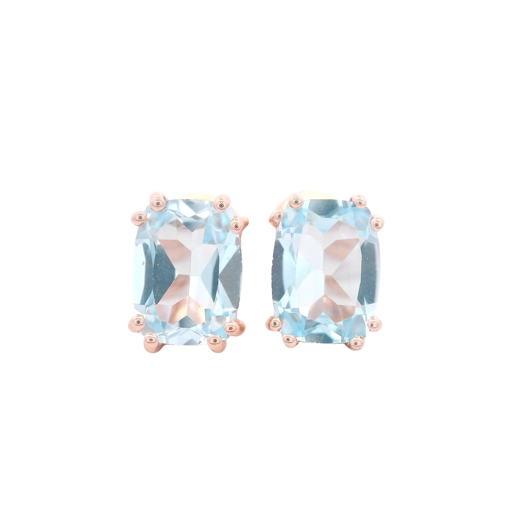 925RG SOLITARY BAGUETTE TOPAZ BLUE SKY 9MM EARRINGS