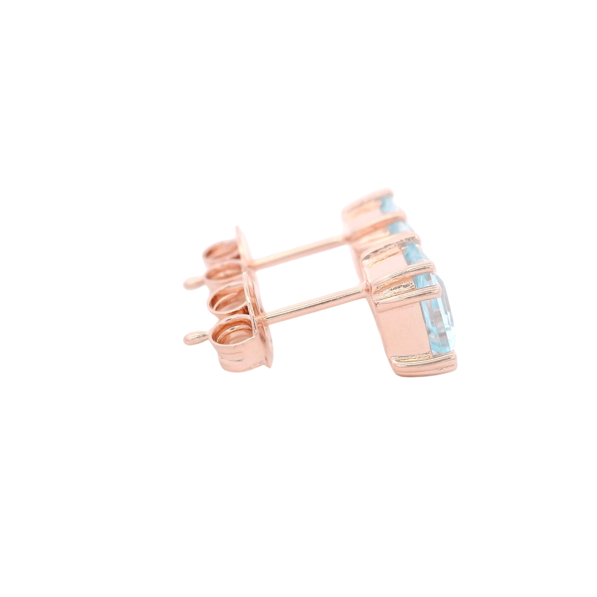925RG SOLITARY CUSHION TOPAZ BLUE SKY 7MM EARRINGS