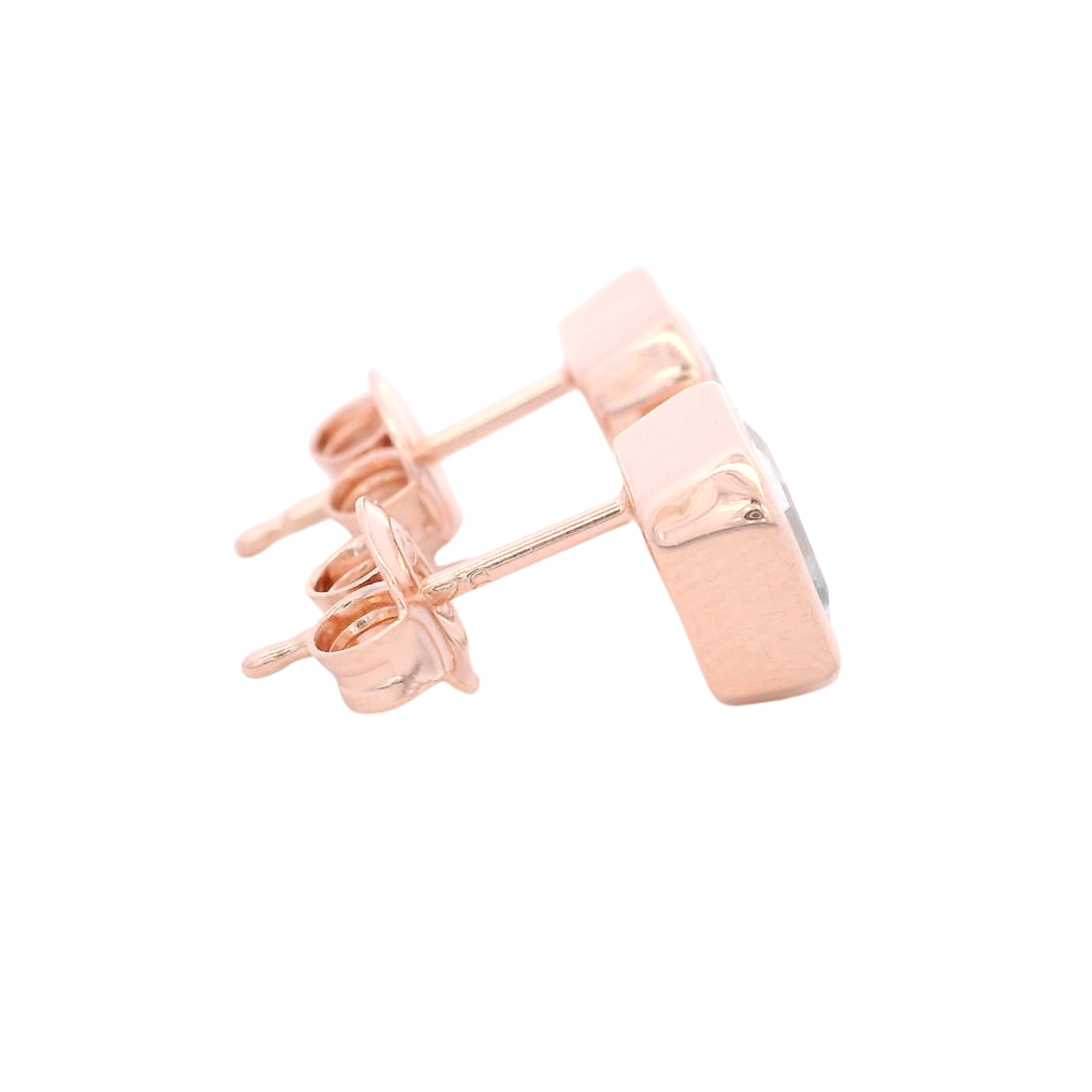 925RG CUSHION BEZEL TOPAZ BLUE SKY EARRINGS