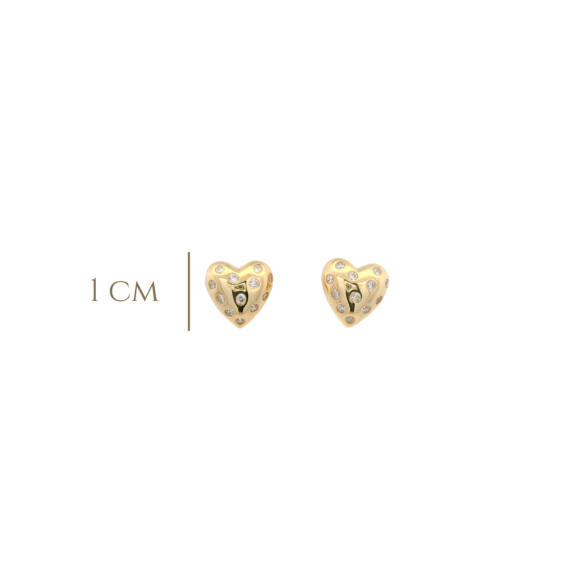 925YG HEART WITH CZ EARRINGS
