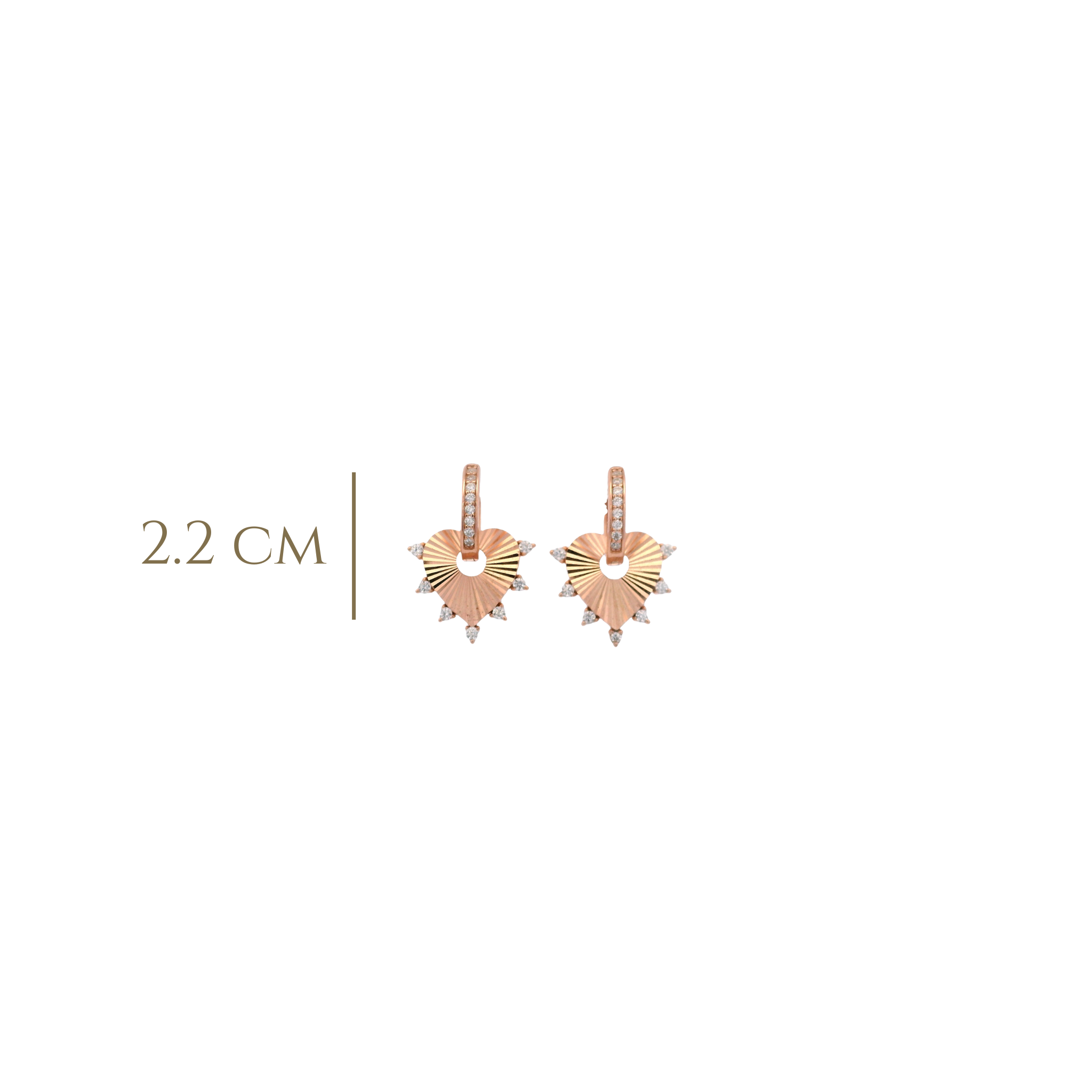 925RG HEART TEXTURE WITH CZ AROUND EARRINGS