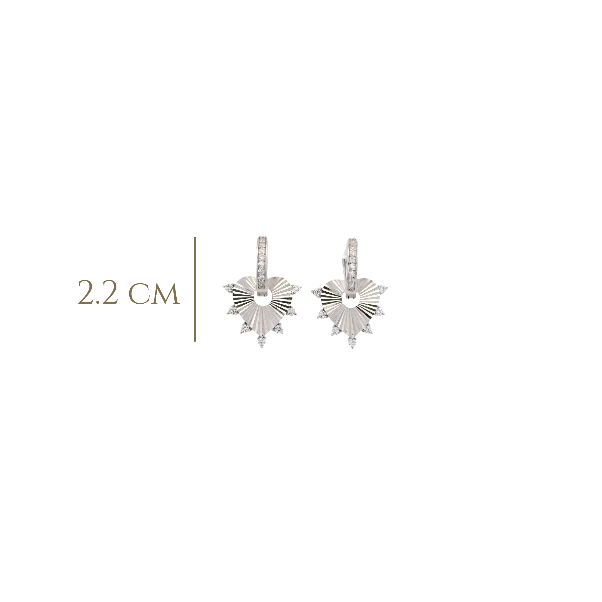 925SL HEART TEXTURE WITH CZ AROUND EARRINGS