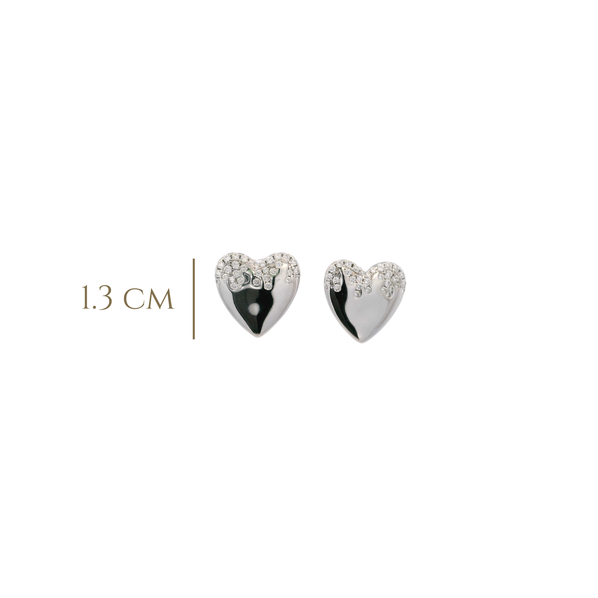 925SL HEART SMOOTH CZ EARRINGS