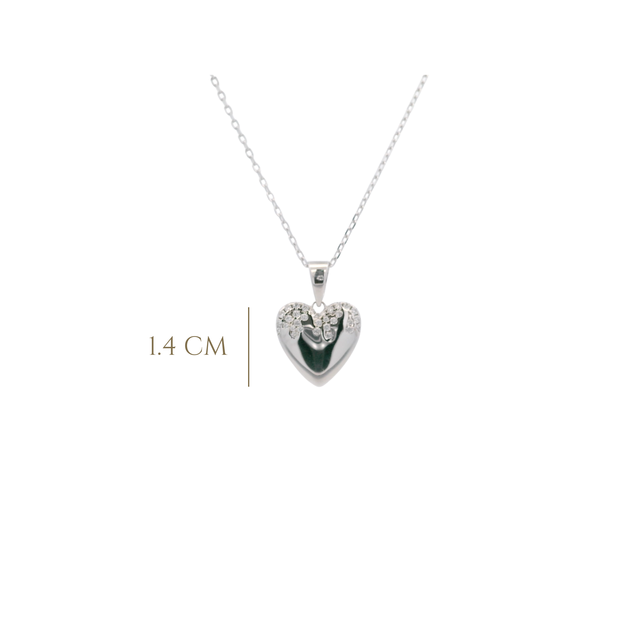 925SL HEART SMOOTH CZ NECKLACE