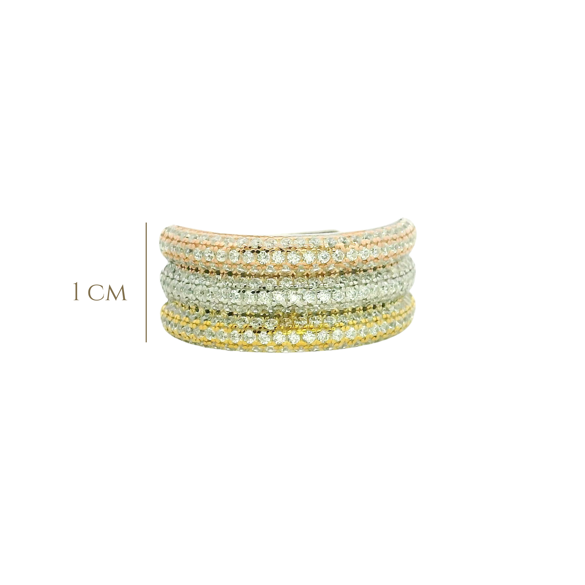 925SL TRIPLE ROW PAVE ADJUSTABLE RING