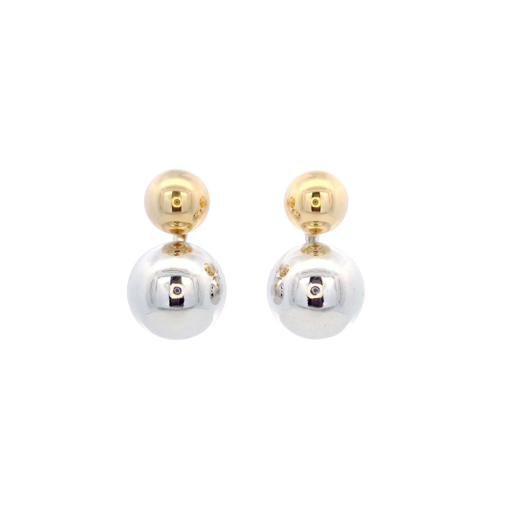 925SL DOUBLE BEADS HUNKY SMOOTH EARRINGS