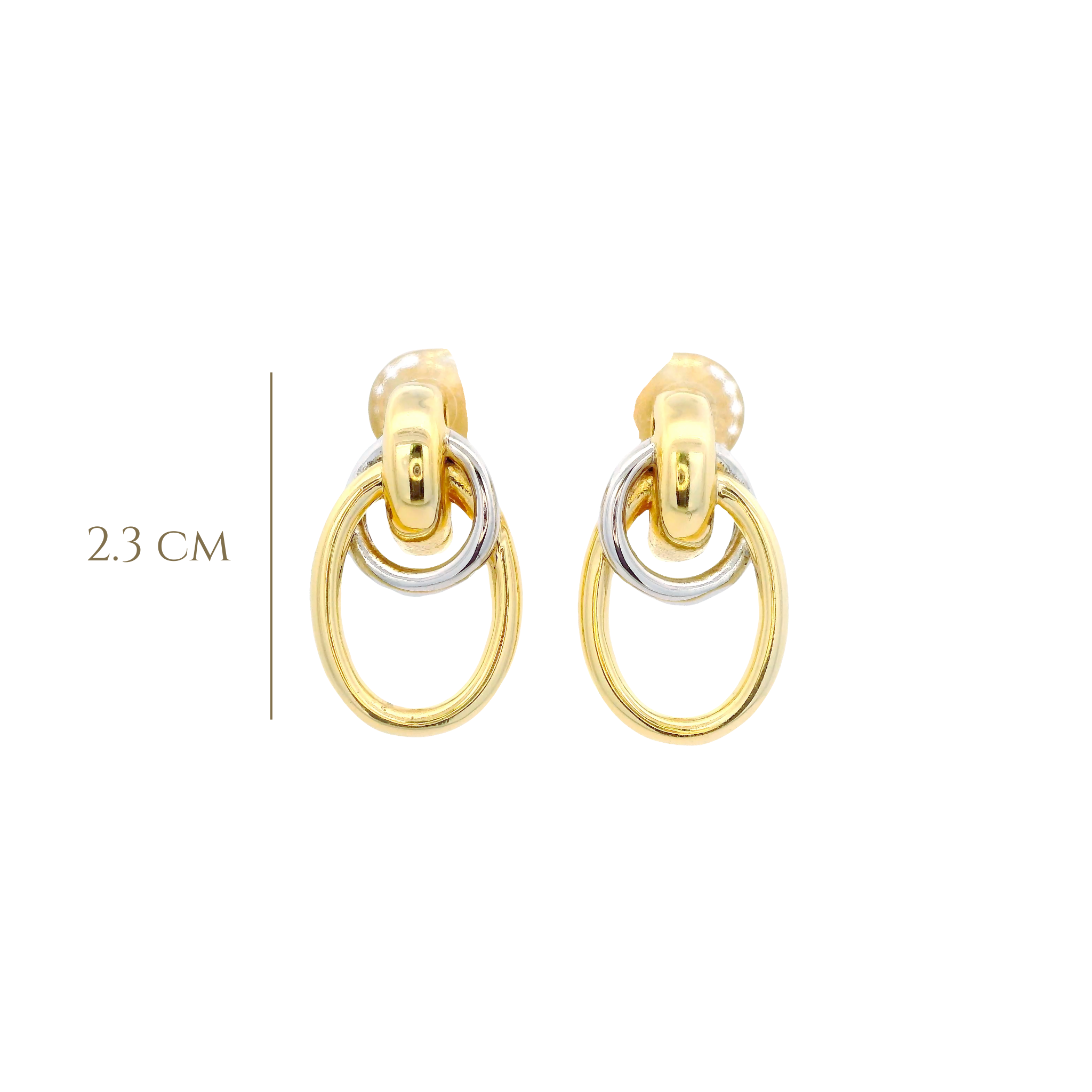 925YG OVAL INTERTWINED EARRINGS