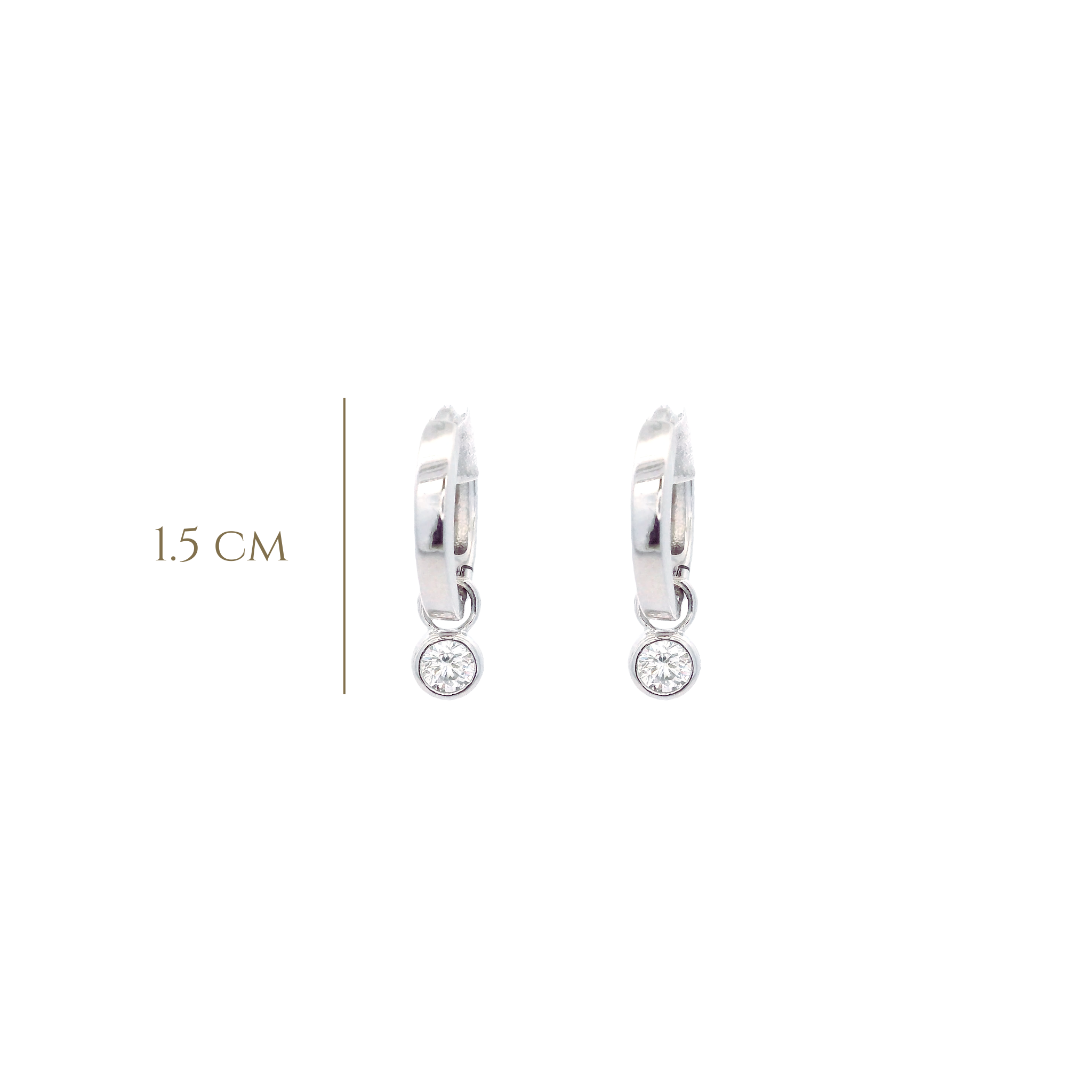 925SL PENDANT MINI BEZEL CZ HUGGIES