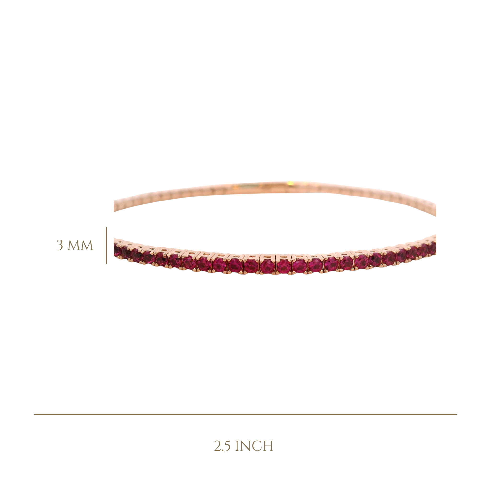 925RG TENNIS CZ FUSHIA BANGLE