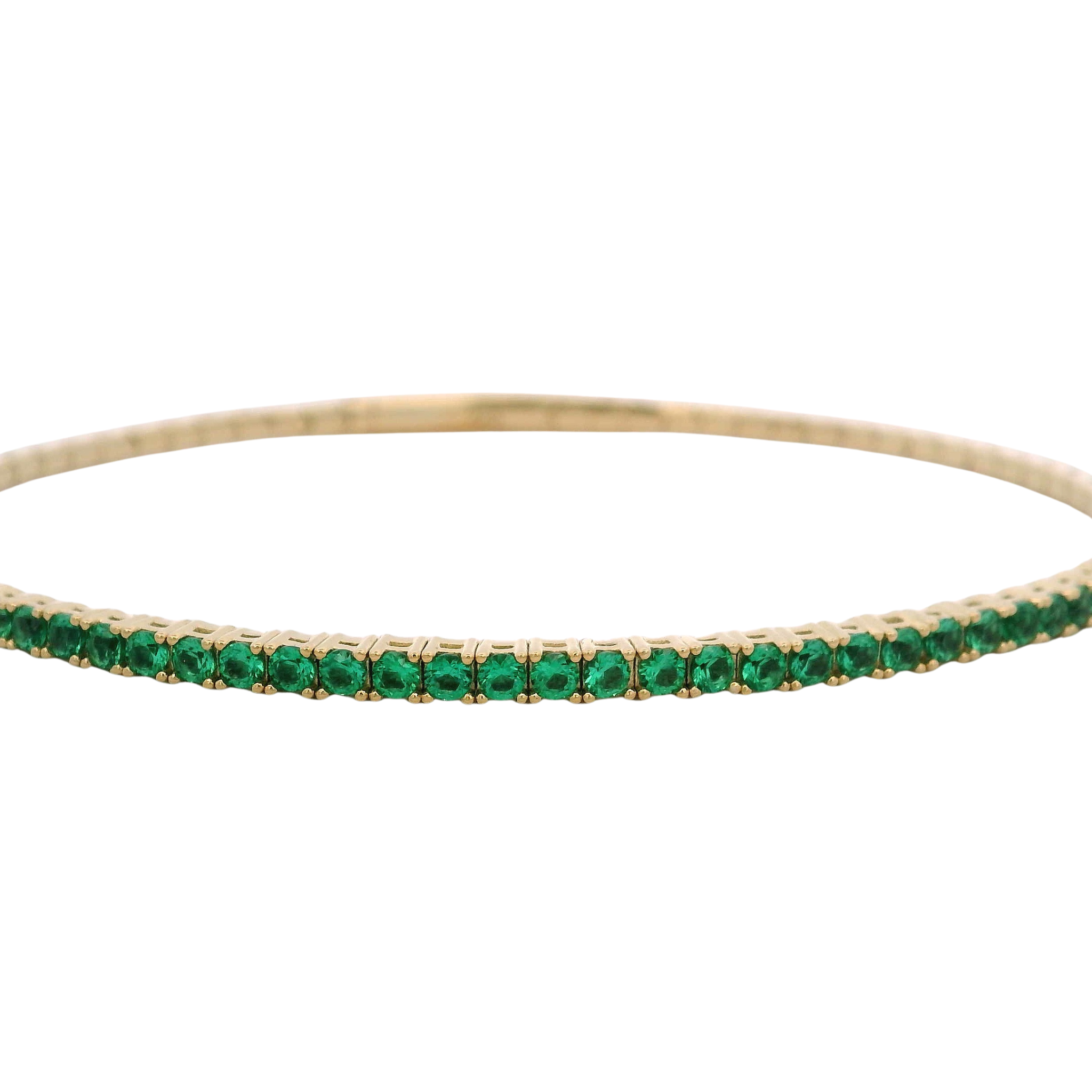 925YG TENNIS CZ GREEN BANGLE