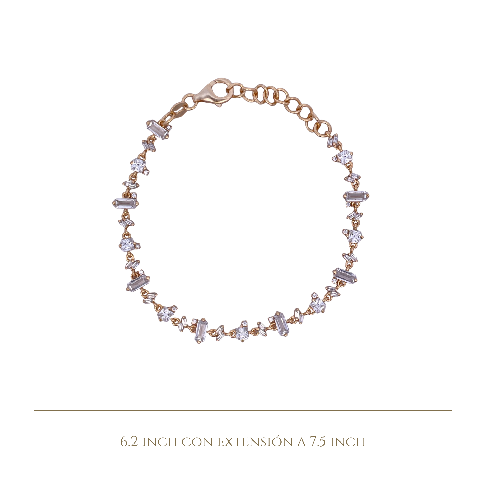 925YG TENNIS DIFFERENT CUTS CZ BRACELET