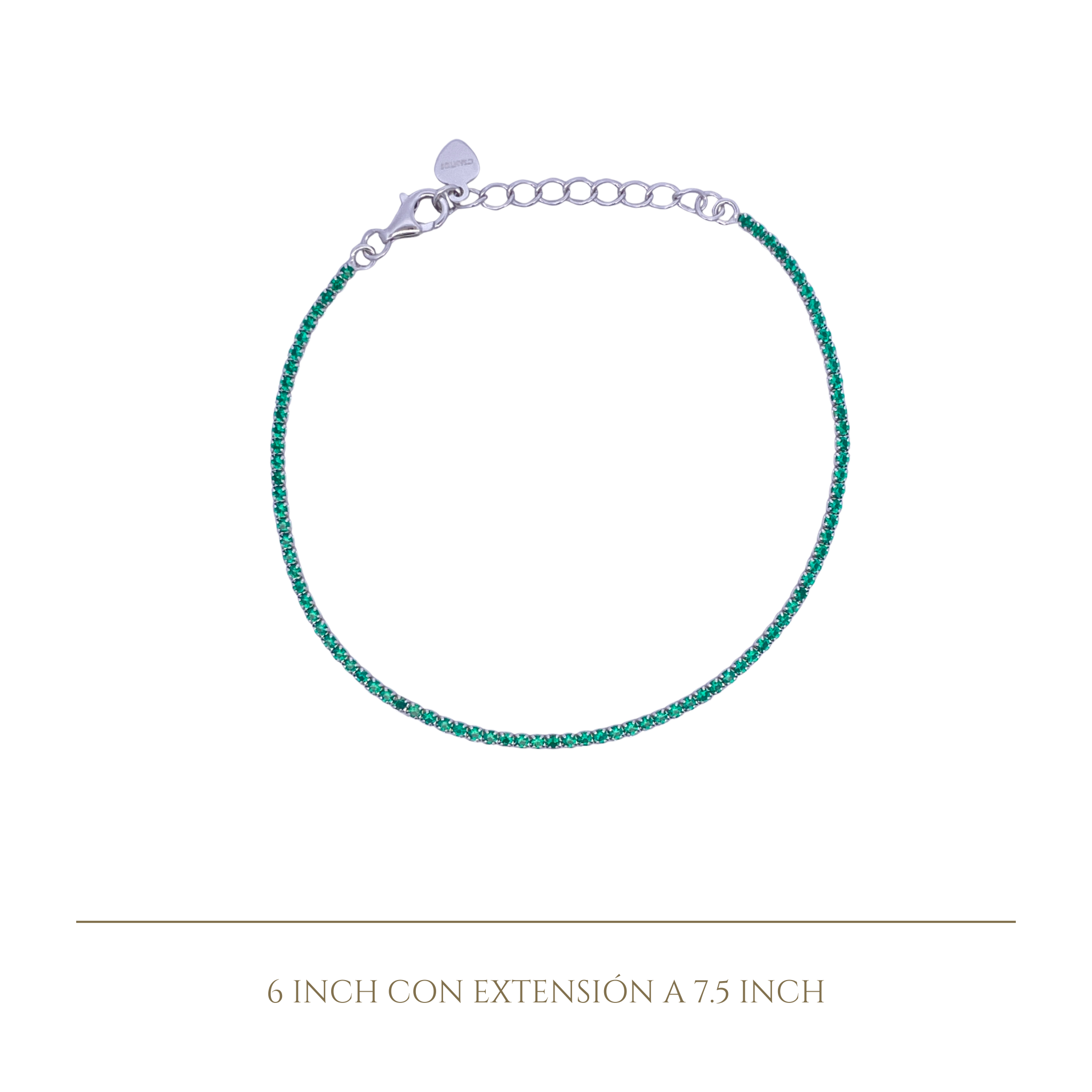 925SL MINI TENNIS CZ GREEN BRACELET
