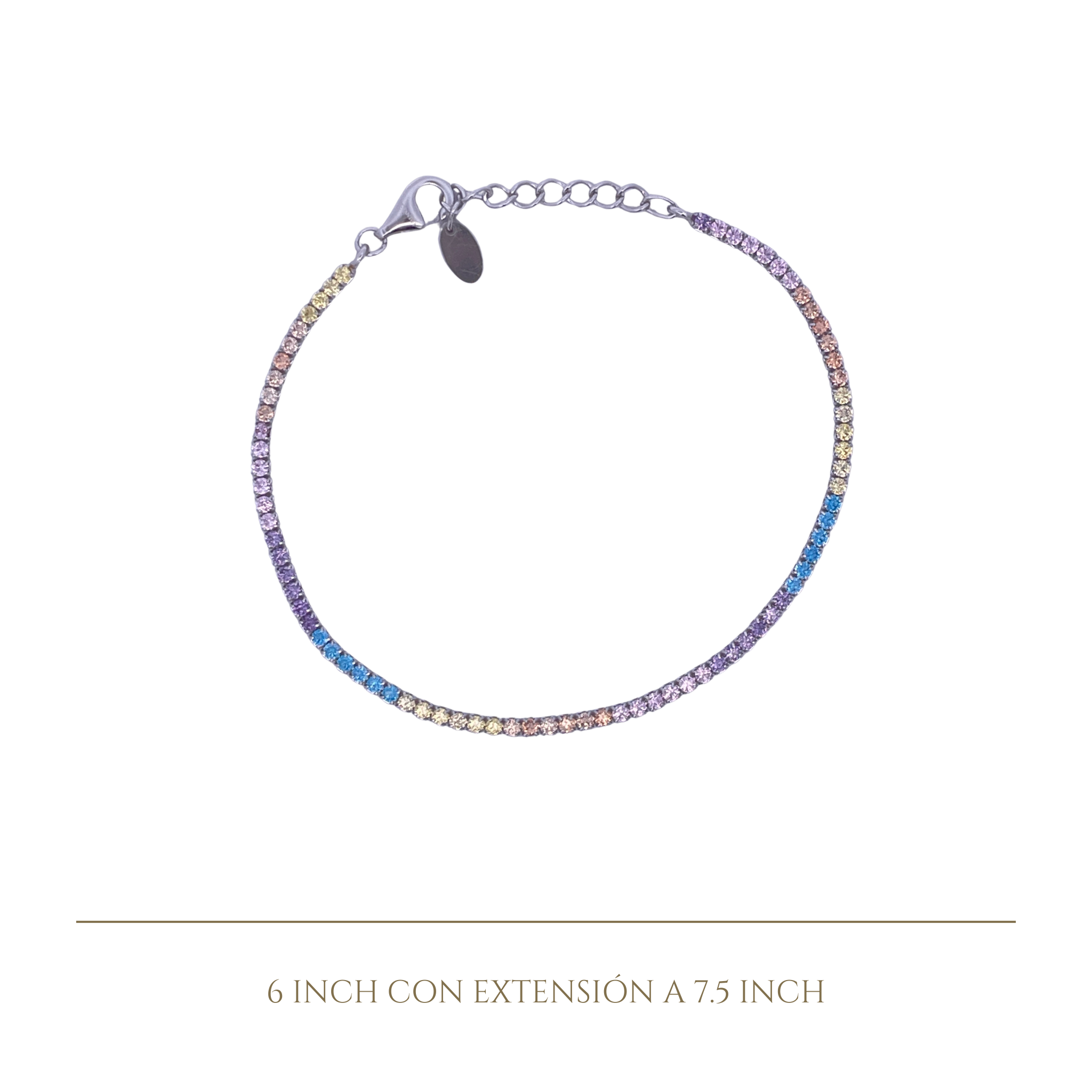 925SL MINI TENNIS CZ MULTICOLOR BRACELET