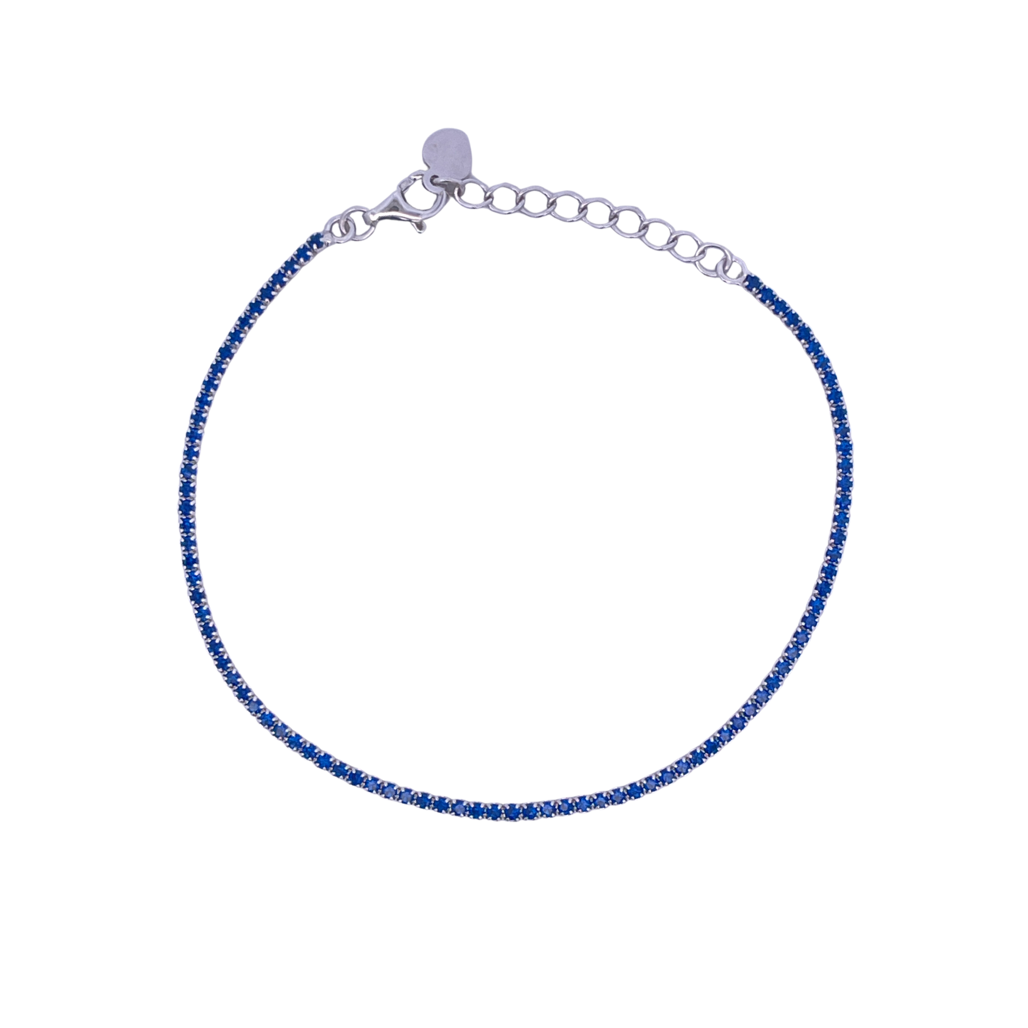 925SL MINI TENNIS CZ BLUE BRACELET