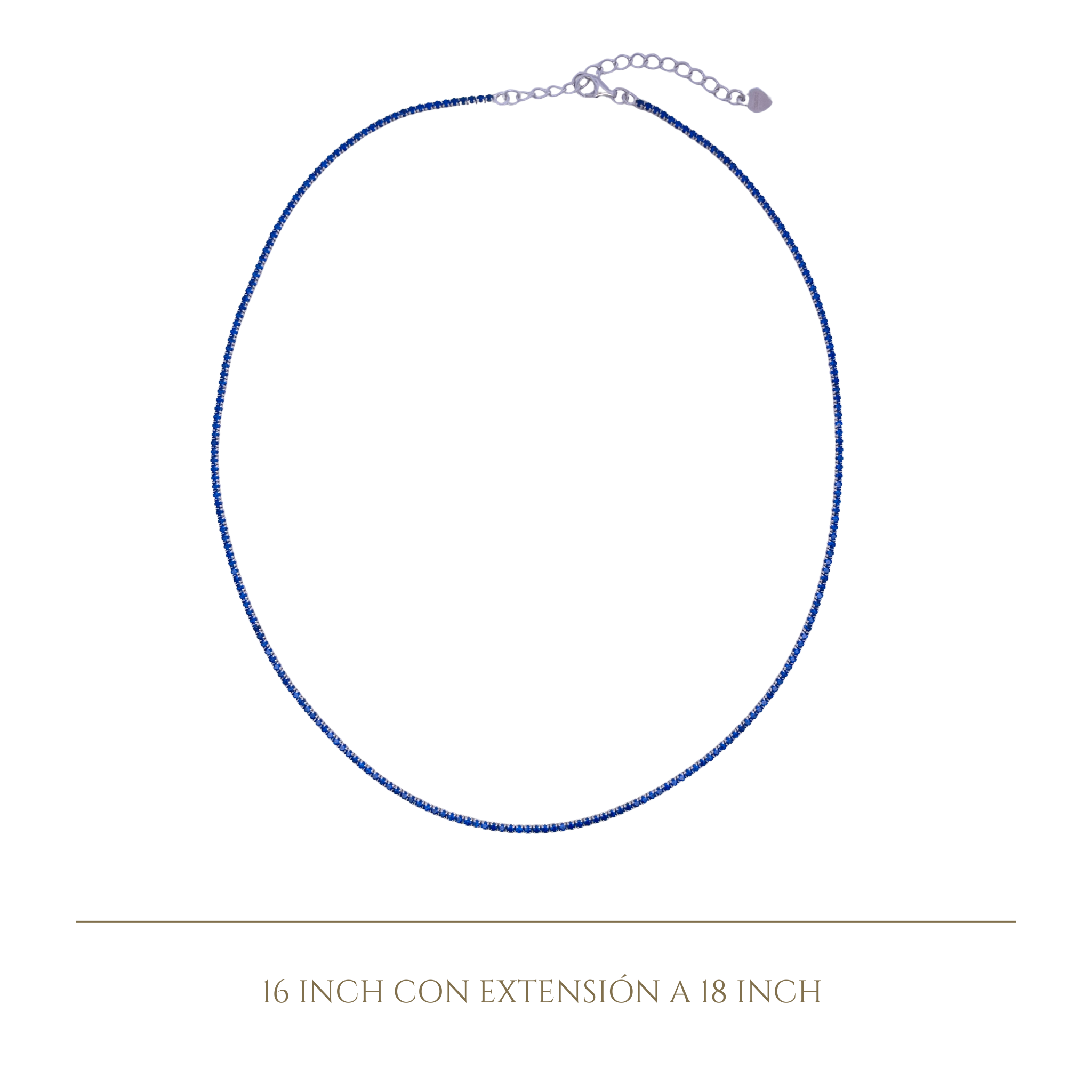 925SL MINI TENNIS CZ BLUE NECKLACE