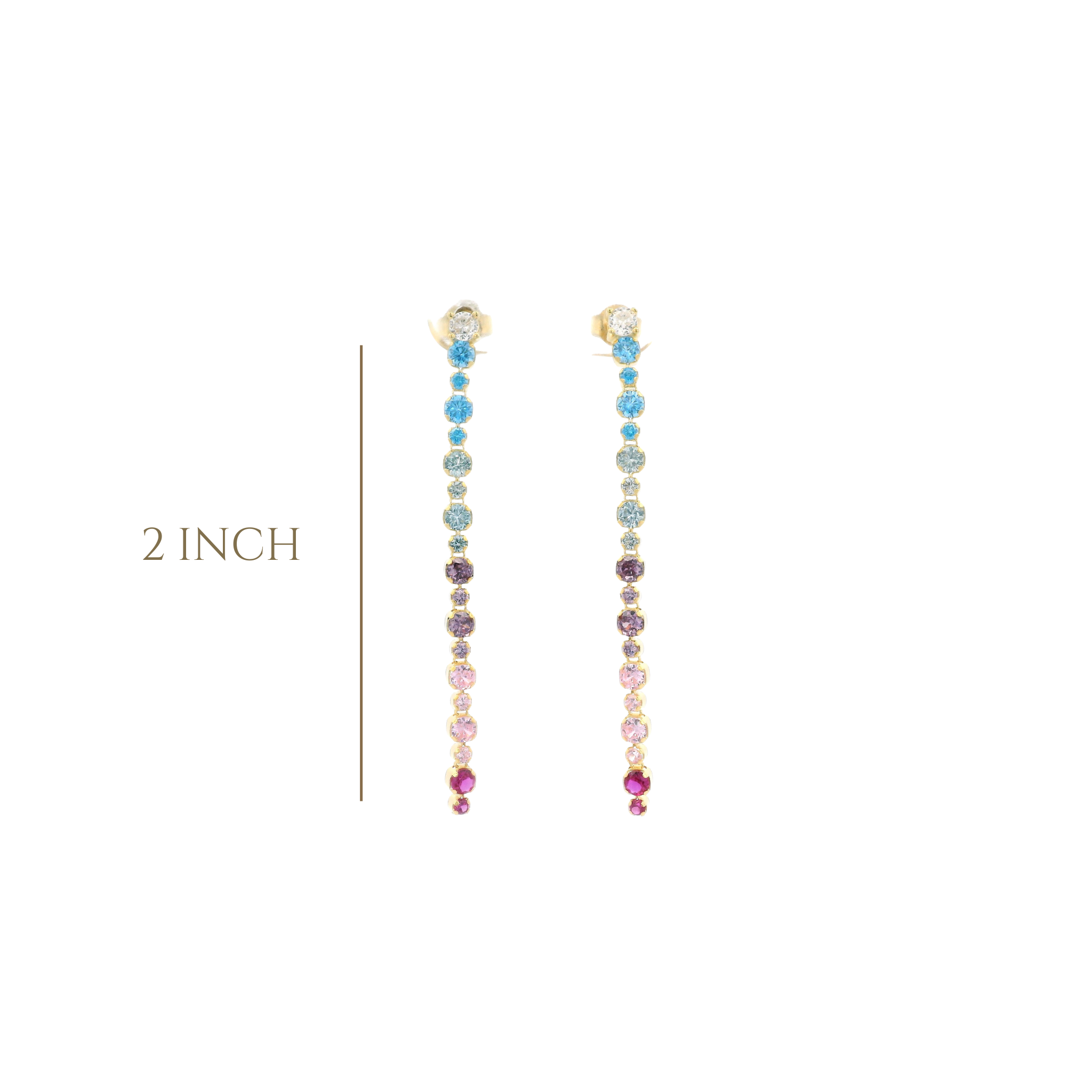 925YG TENNIS MULTICOLOR EARRINGS